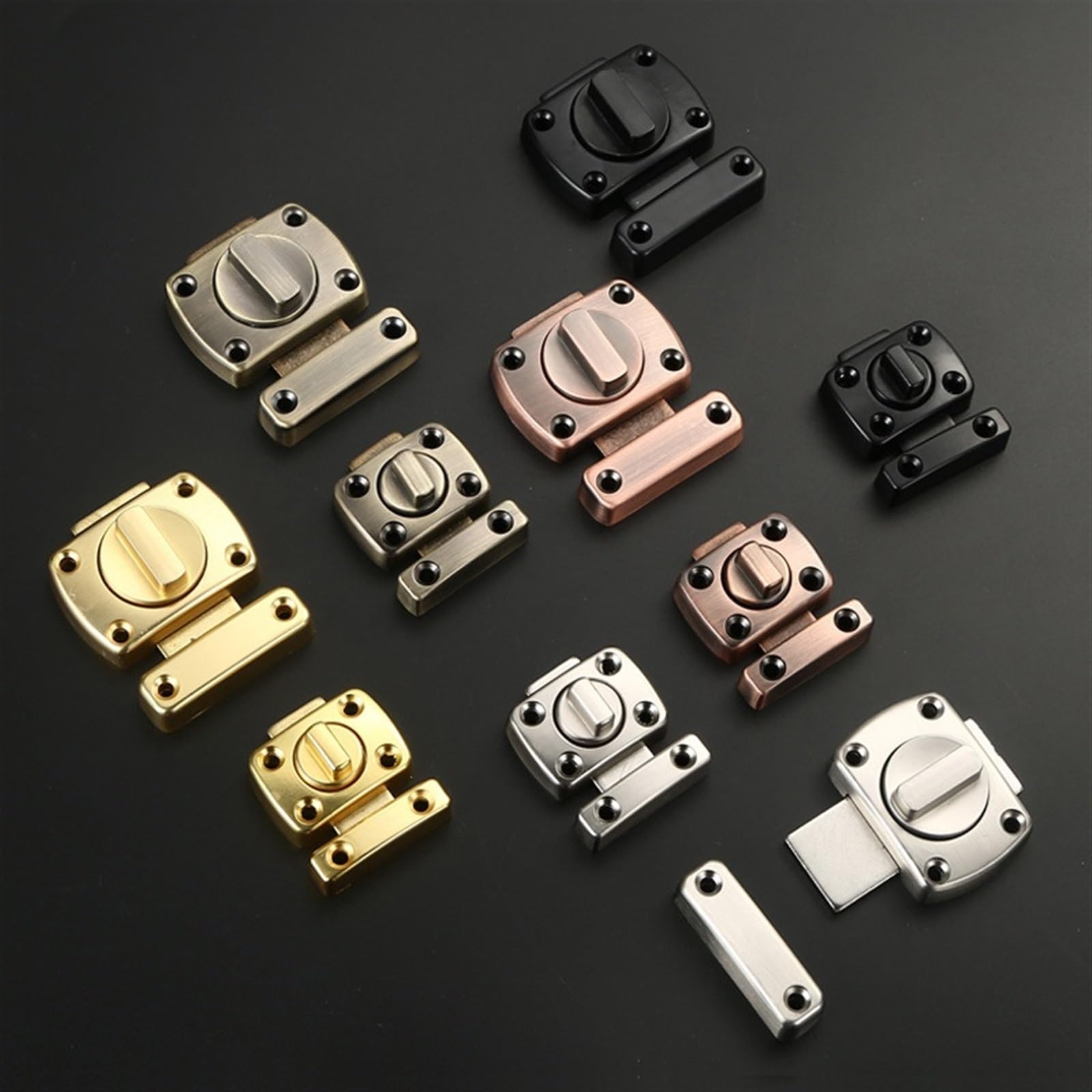 Serrure de porte en bois et boucle antivol en bronze rouge
