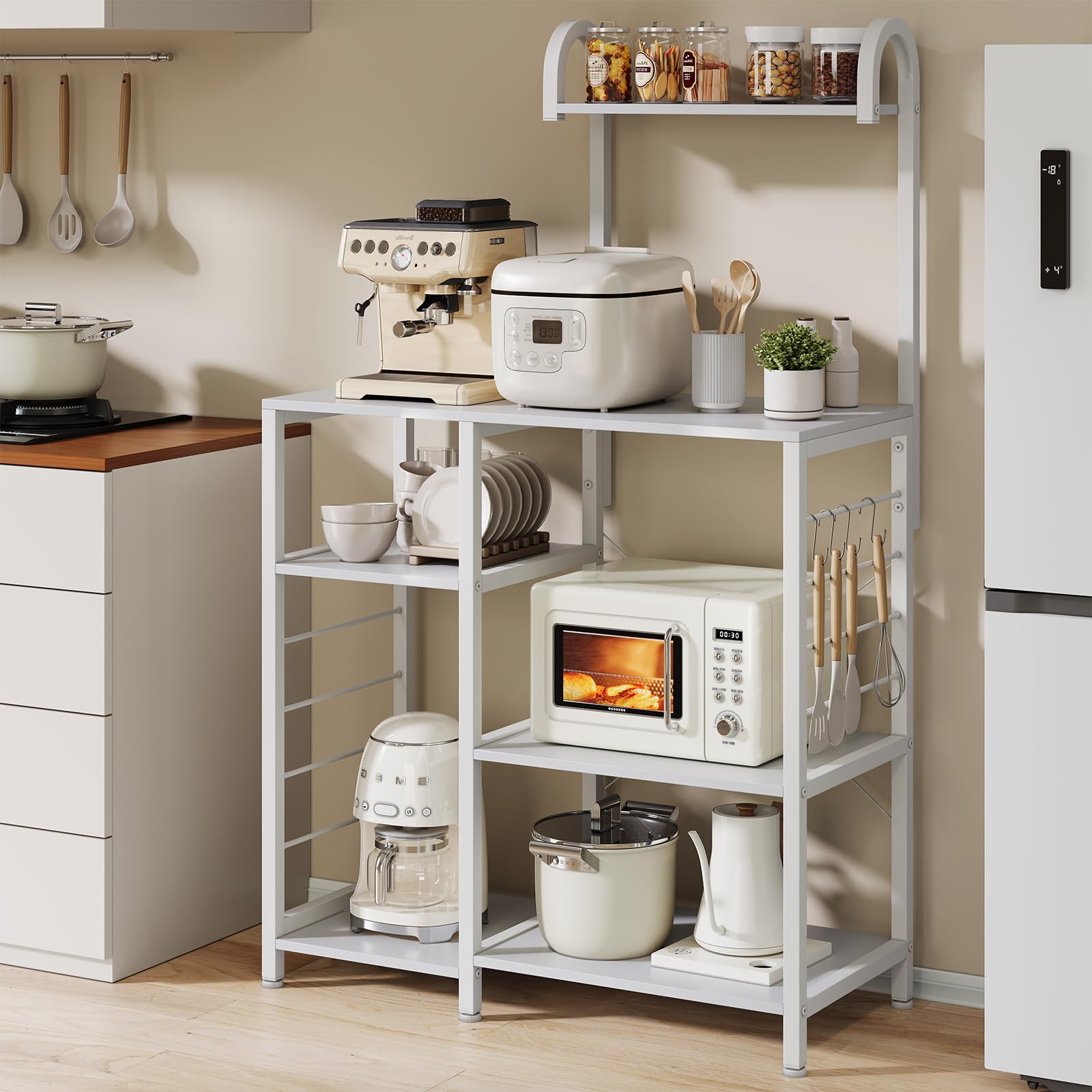 レンジラック キッチンラック レンジ台 食器棚 頑丈 高耐荷設計 Amazon.co.jp: SuperKois レンジラック キッチンラック レンジ台