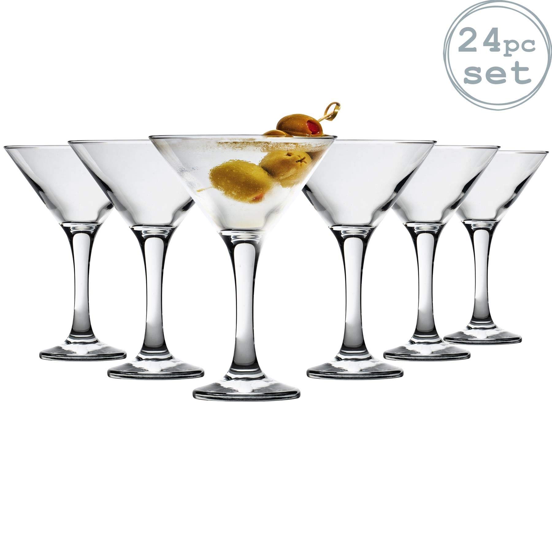 Rink Drink Verres à Martini - 175 ml - Paquet de 24 - Verres à Champagne à Pied Espresso Martini pour Cocktails, Gin, Vin pour Célébrations, Restaurant, Fêtes