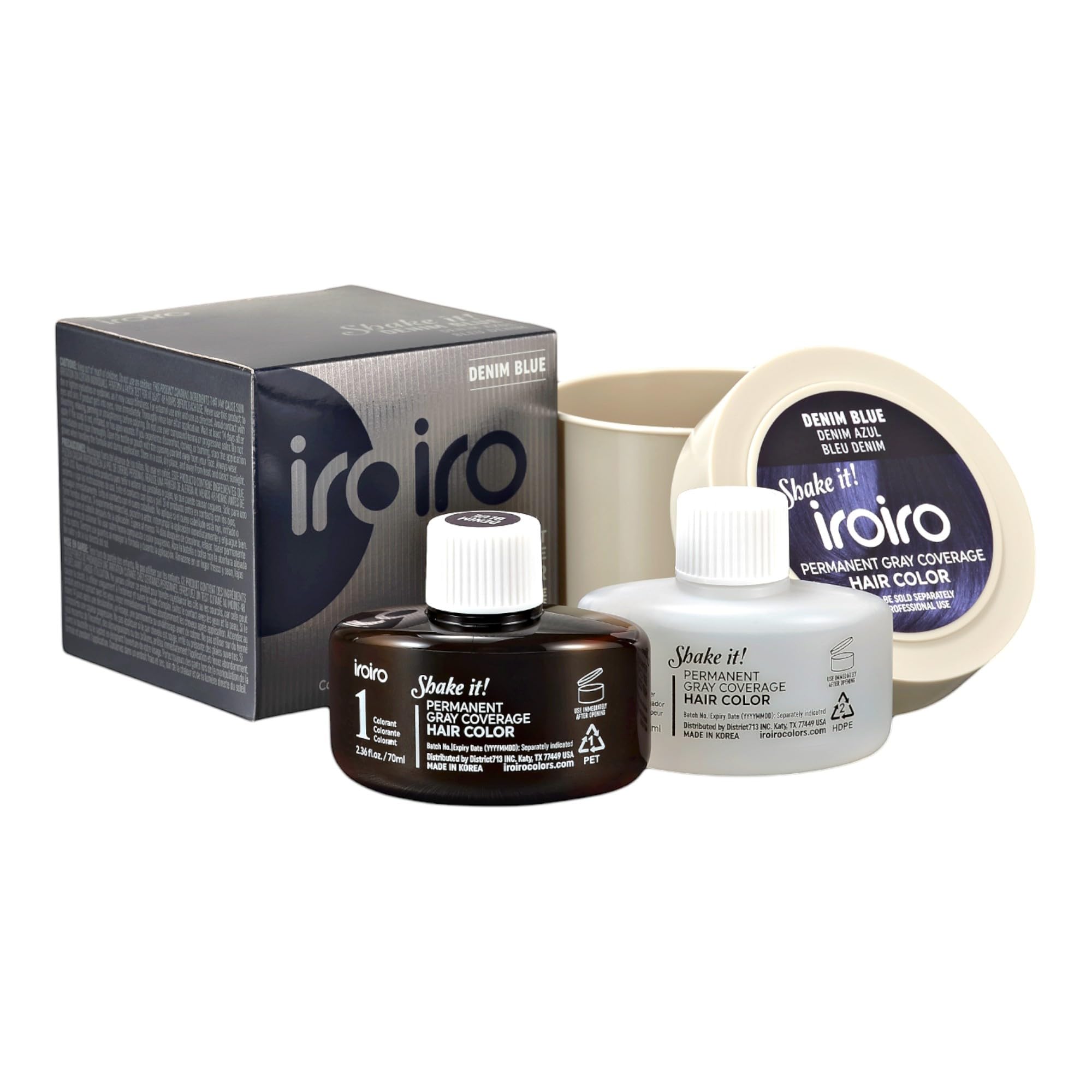 Amazon.com : iroiro Permanent Gray Coverage Hair Color (Denim Blue