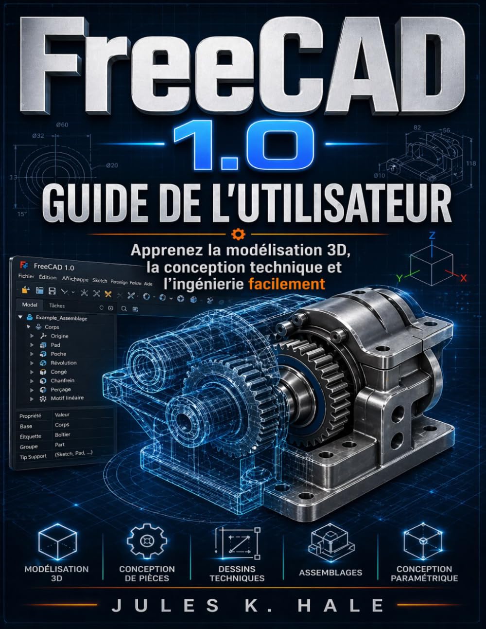 FREECAD 1.0 GUIDE DE L'UTILISATEUR: Apprenez la modélisation 3D, la conception technique et l'ingénierie facilement