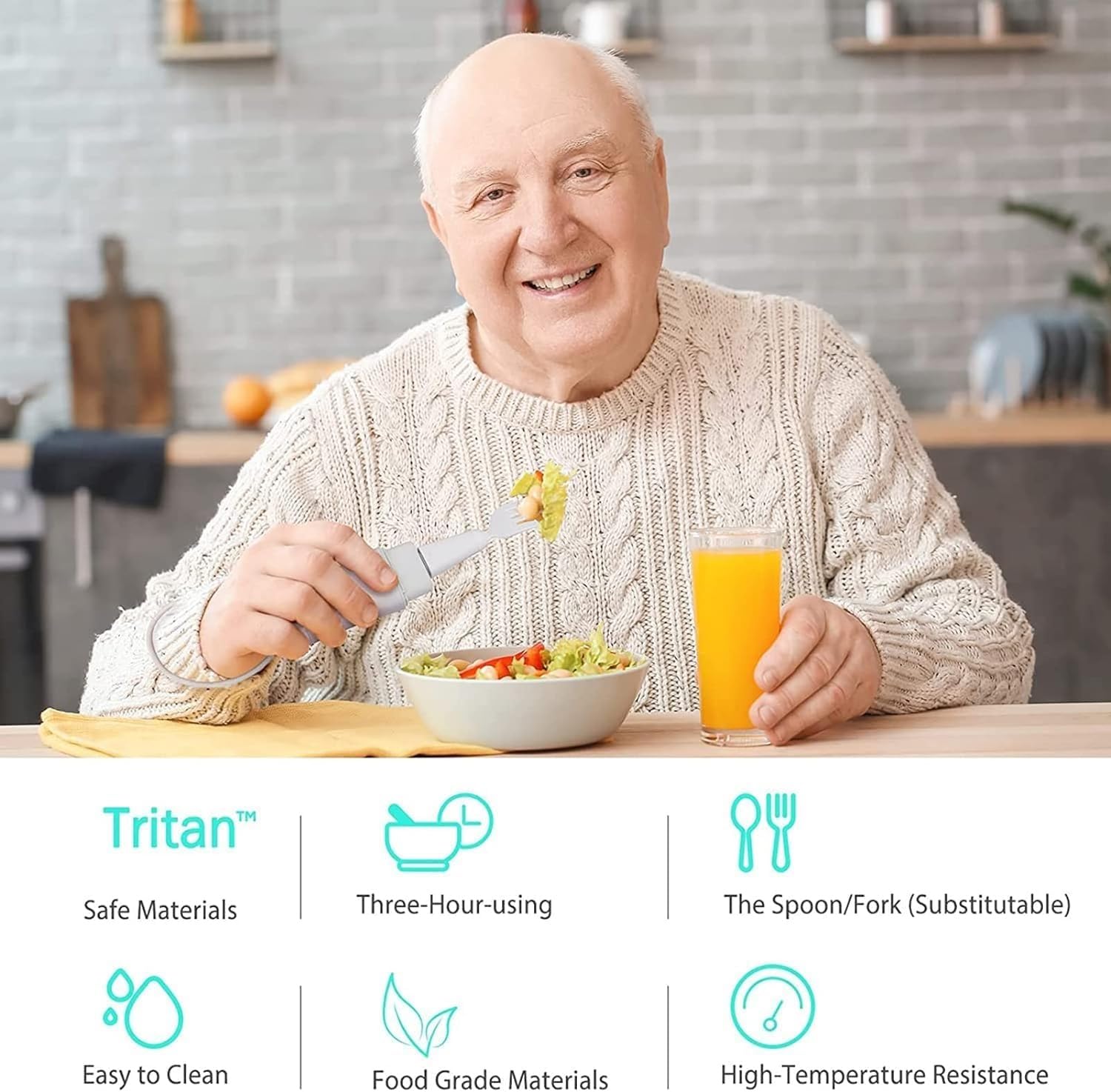 Juego de cuchara y tenedor autoestabilizadores, cubiertos inteligentes de temblor de mano para personas con Parkinson y artritis, utensilios de alimentación adaptativos para discapacitados