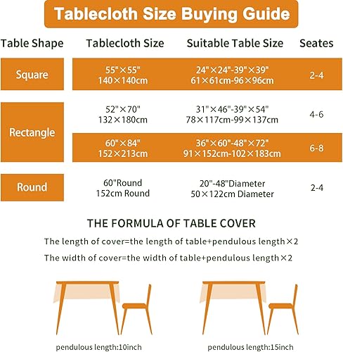 Vista 13 de Yinhua Mantel rectangular azul y blanco de 60 x 84 pulgadas, manteles para mesas rectangulares de 6 pies, mantel al aire libre para fiestas, mantel
