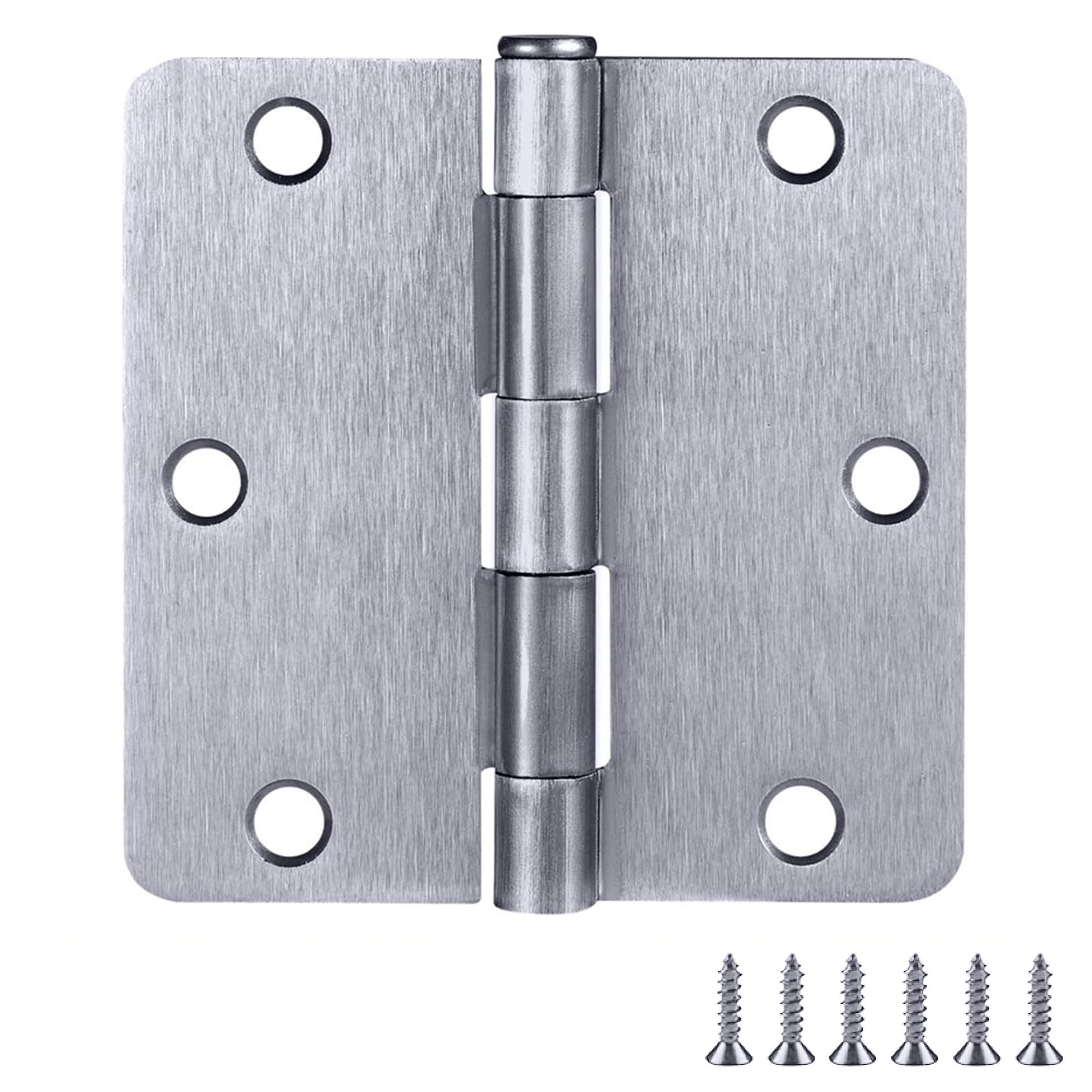 Charnières de porte intérieures 8,9 cm acier chromé brossé lot de 6 pièces
