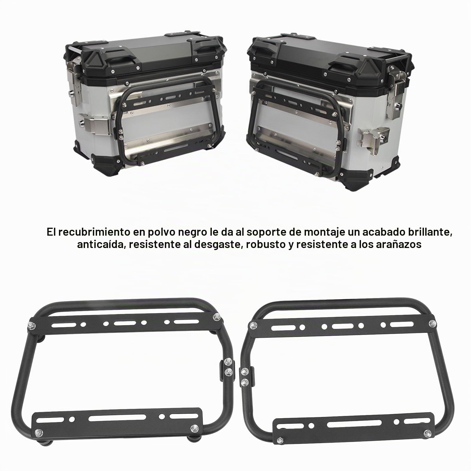 Bastidores de Soporte para Alforjas de Motocicleta, Bastidores Universales para Alforjas de Motocicleta, Soporte Lateral de Aluminio para Motocicleta,Barra de Soporte para Alforjas