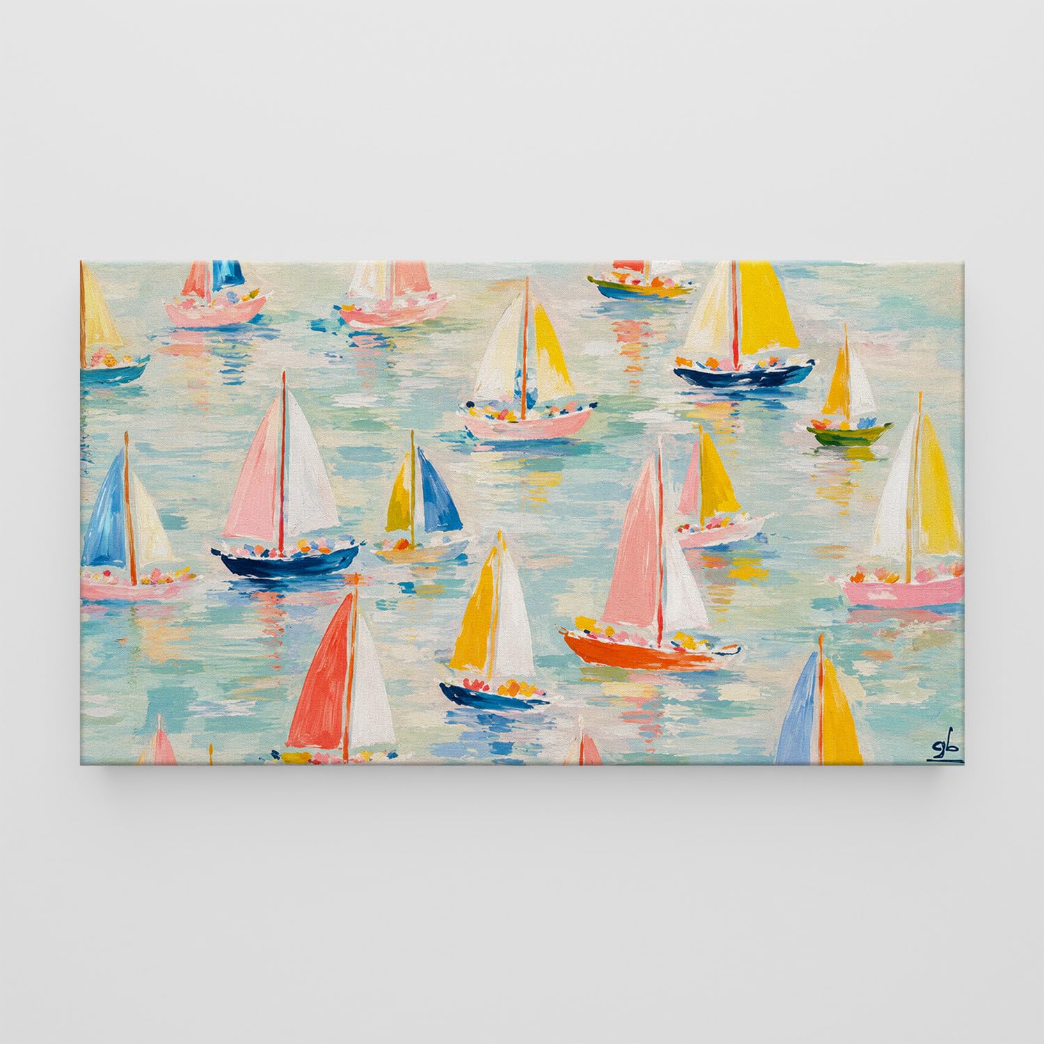Giallobus - Quadro - 26 - Barchette - Tela Canvas Telaio Standard - 140L x 80l cm - Pronto da appendere - Quadri moderni per la casa