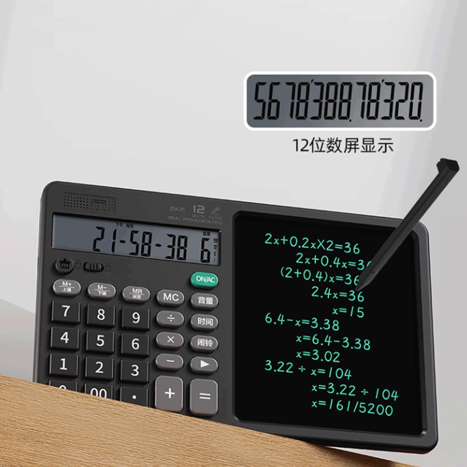 Versatile Calcolatrice da Tavolo Calcolatrice per Tablet con Scrittura a Mano Calcolatrice Intelligente a Schermo Grande Calcolatrice di Ricarica Multifunzione Conveniente