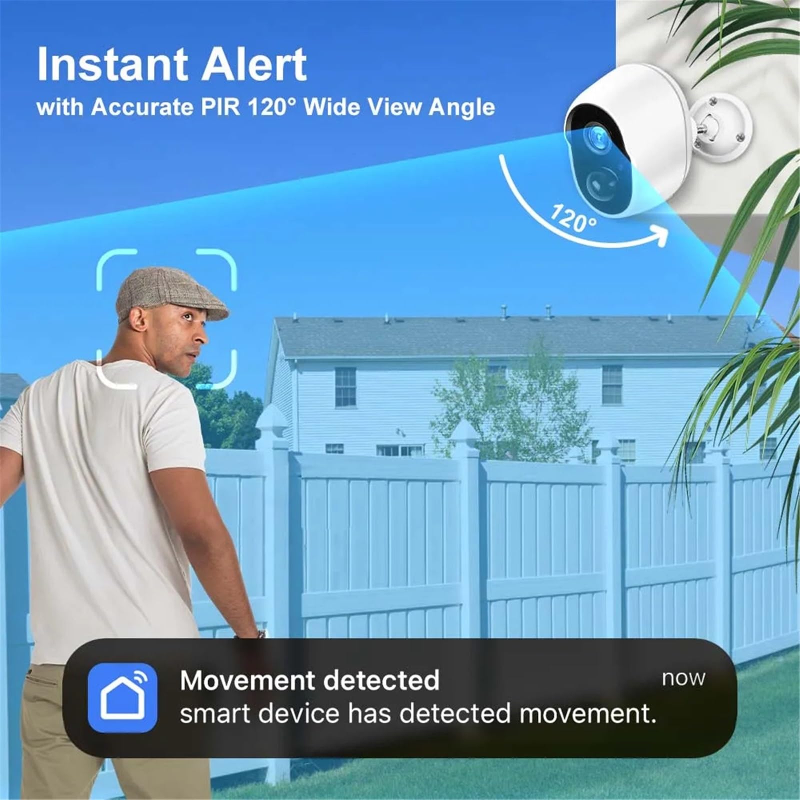 3MP Tuya Smart Life Zasilany z baterii Zewnętrzny nadzór WIFI Bezpieczeństwo Kamera do wykrywania ruchu PIR Night Vision(Camera 64G)