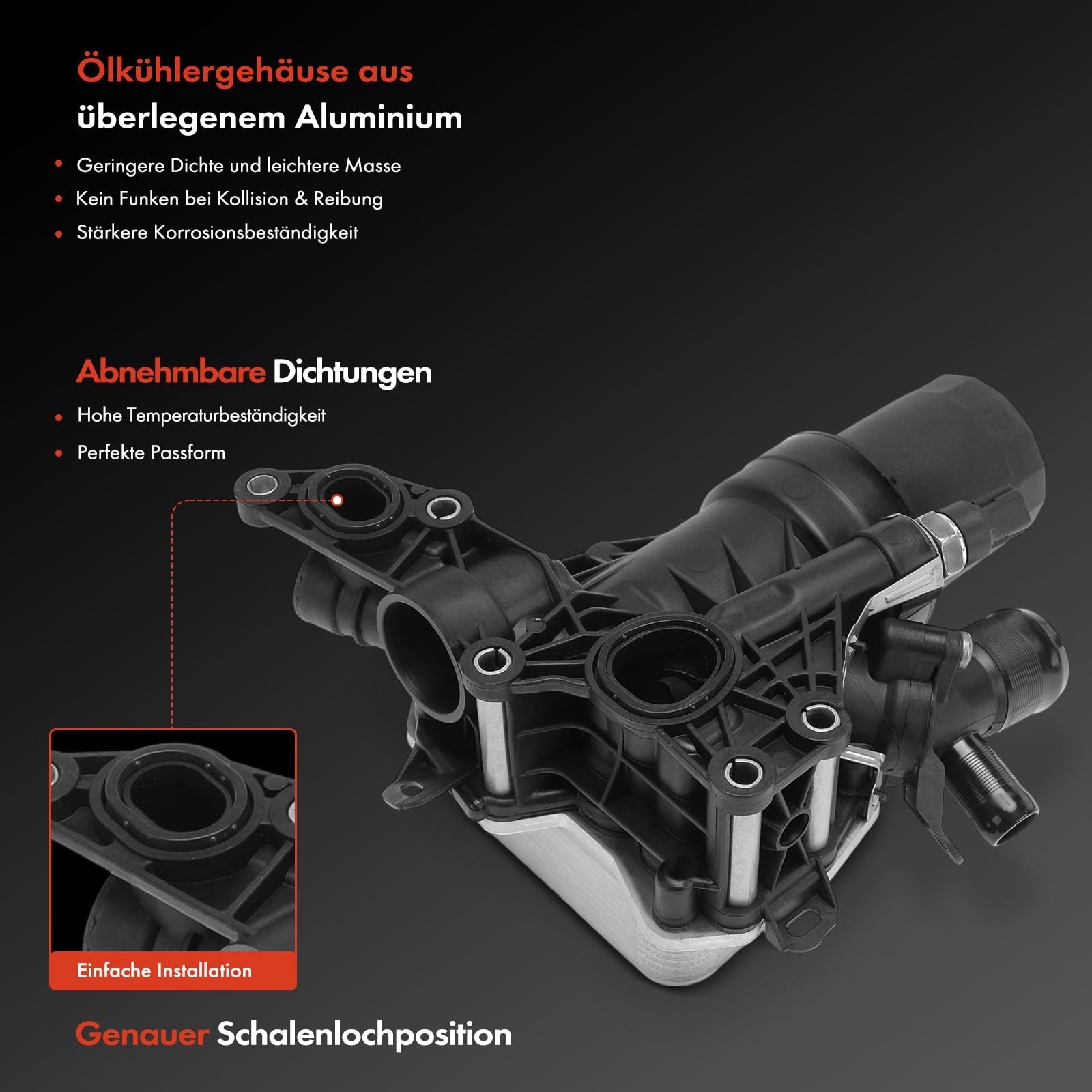 Frankberg ölkühler ölfilter Kompatibel mit Qashqai II SUV J11 J11 1.5 dCi NV250 Bus X61 dCi 115 NV250 Bus X61 dCi 95 Replace# 213058627R,2130500Q0C