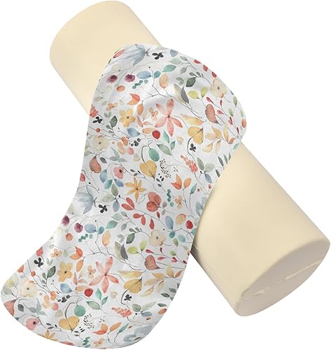 Miniatura 6 de linqin Coloridas flores florales almohada de almohada para el cuello del sofá almohada almohada redonda larga almohada almohada rodillo coche cuello