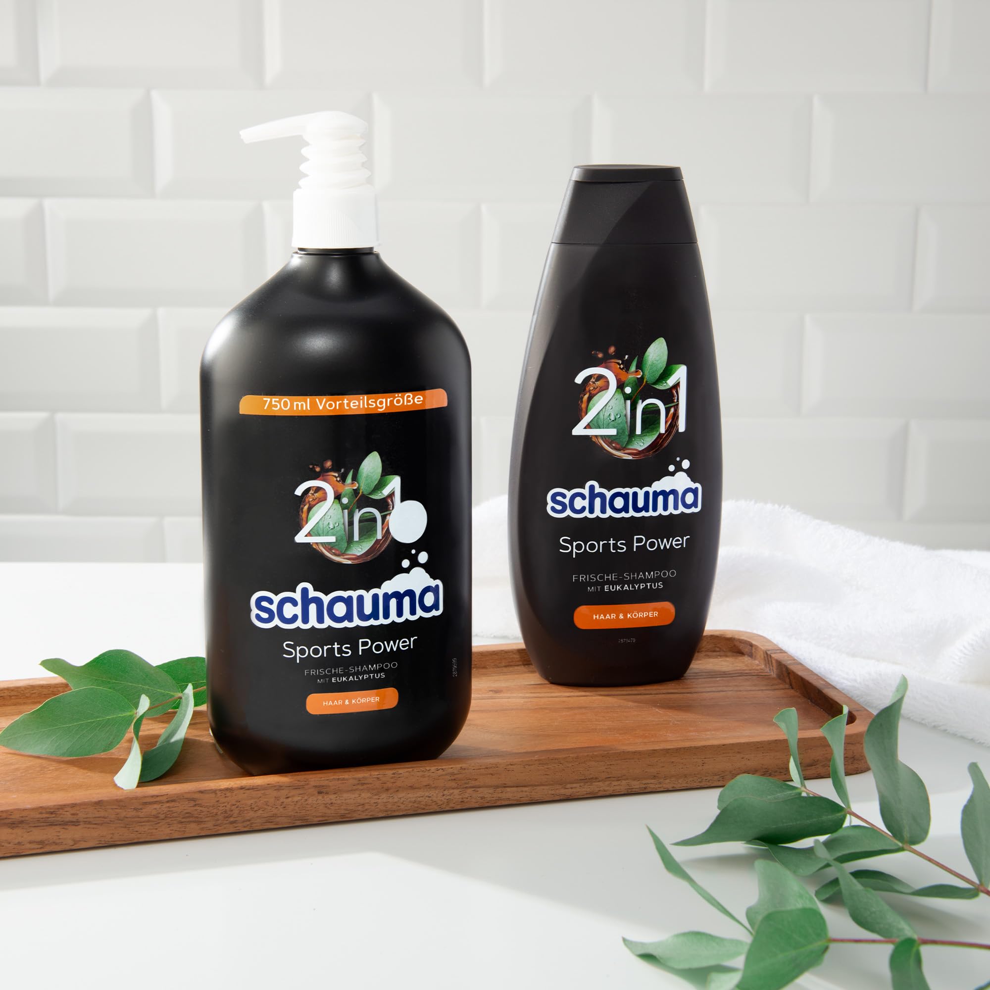 Schauma Schwarzkopf 2in1 Frische-Shampoo Sports Power (10x 400 ml), Haarshampoo mit belebender Formel für Haar & Körper, Shampoo kräftigt das Haar und verleiht einen Frische-Kick