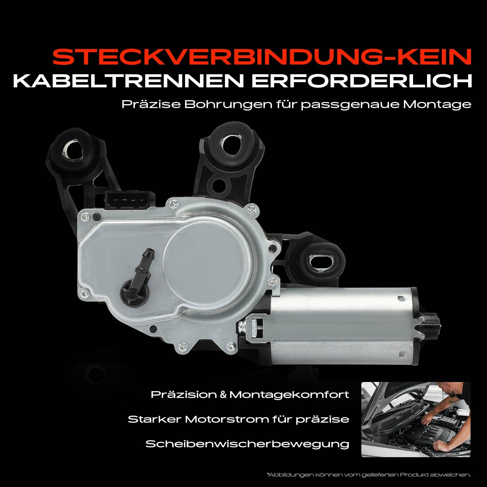 Frankberg Wischermotor Scheibenwischermotor 4-polig Kompatibel mit Polo 9A 9N 1.2L-1.9L Polo Stufenheck 9A2 9A4 9A6 9N2 1.4L-1.9L Replace# 6Q6955711