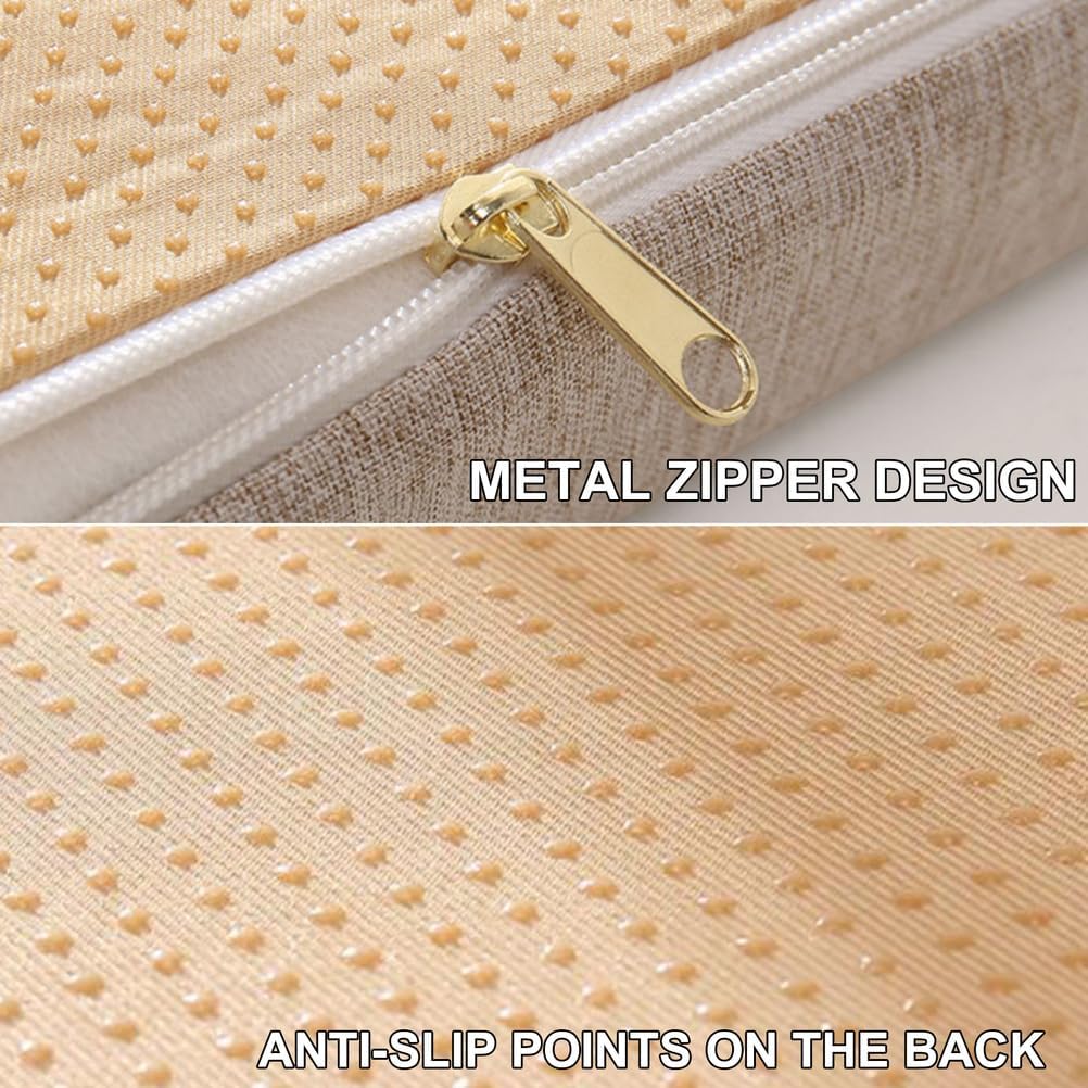 ブルー,50x50x5cm,リネンロングウェッジソファマットベイウィンドウパッドベッド隙間フィラーピローサポートクッション高密度フォ