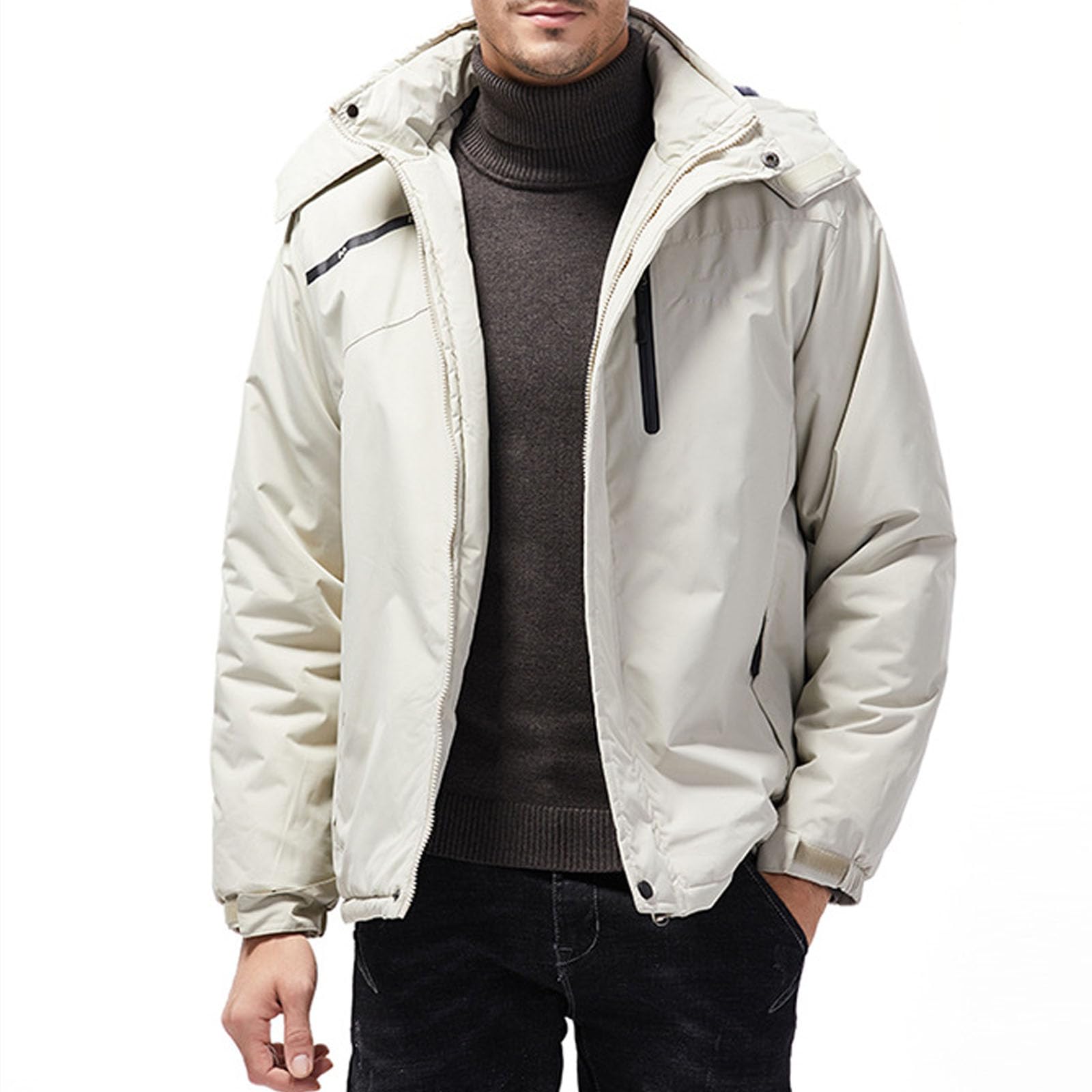 Abrigo de invierno para hombre, aislado, impermeable, cálido, para nieve, trabajo, montaña, cortavientos, con capucha, para esquí, lluvia