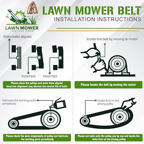Miniatura 5 de M110978 Correa de transmisión para cortacésped fabricada con Kevlar de repuesto para Honda John Deere HA4118 H38A HA4120 H48A LX172 LX173 LX176