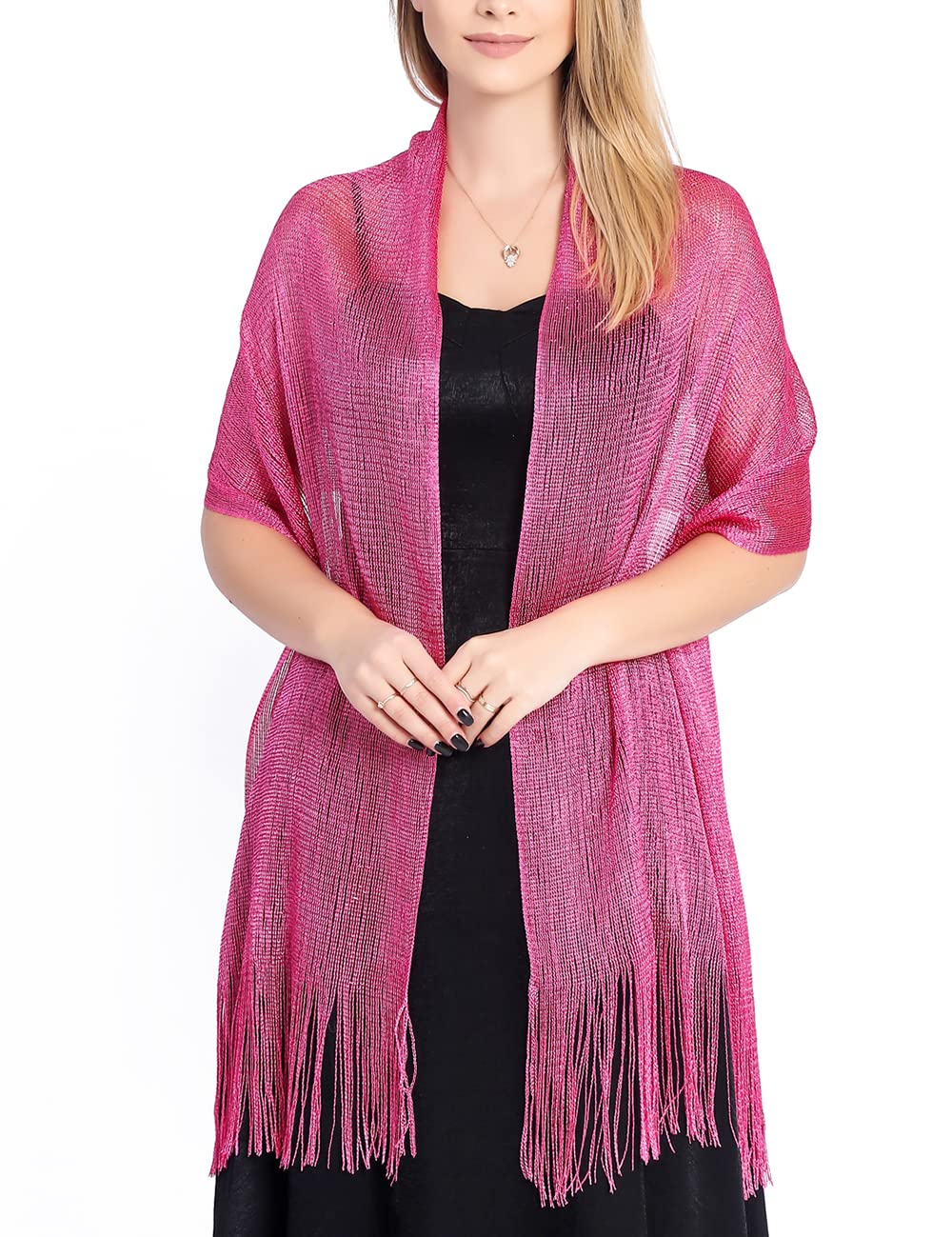 Womens Shimmer Shawl Sparkly Scarf Wrap for Bridal Weddings Proms Evening Party Dresses Bridesmaid Shoulder Cover Up