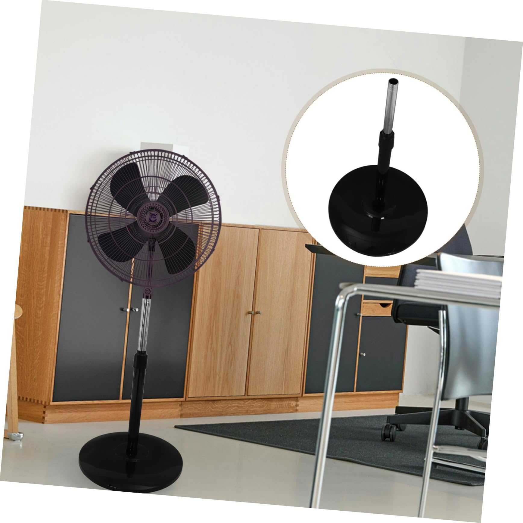 UKCOCO Supporto Regolabile per Ventilatore Piantana Asta Estensione in Acciaio e Base Rinforzata Nera Compatibile con Vari Modelli Ventilatori Elettrici Installazione Facile e Duratura