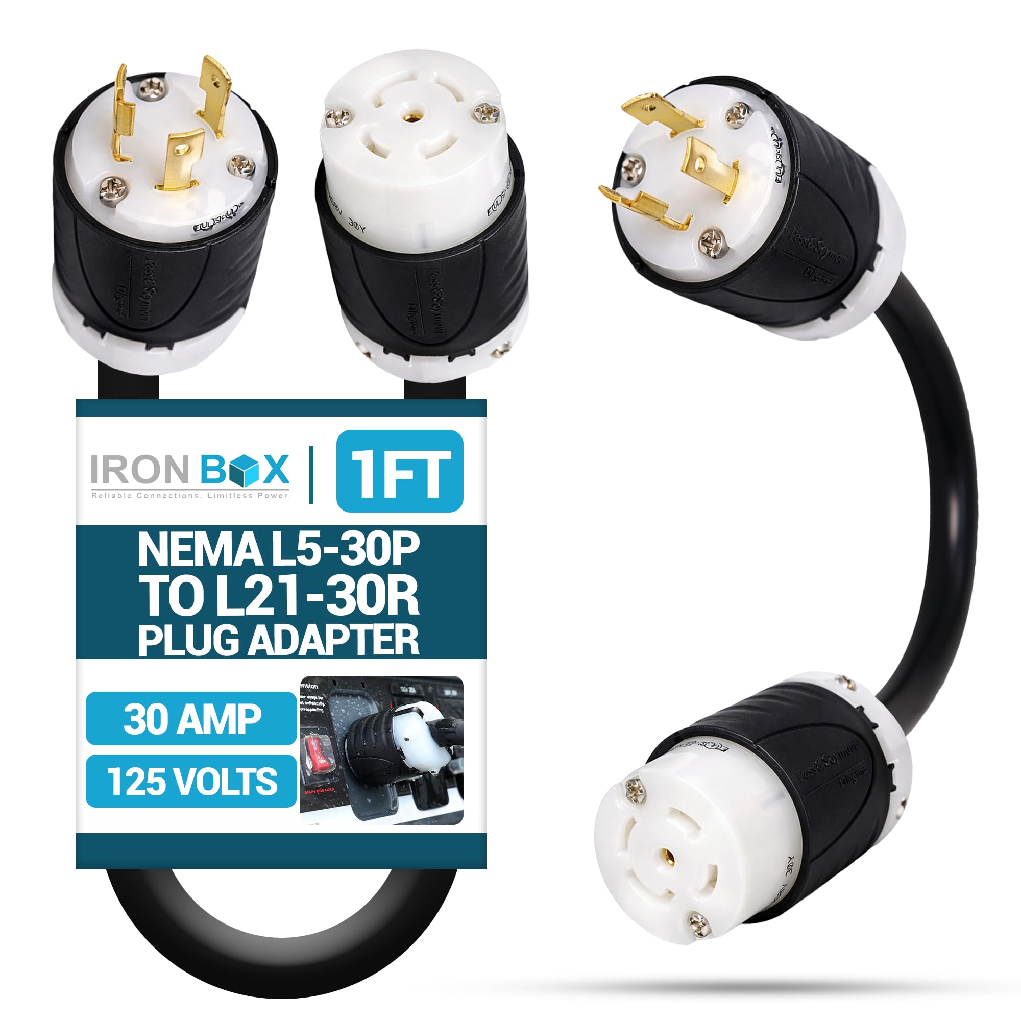 Amazon.com: IronBox Electric – NEMA L5-30P to L21-30R Plug Adapter