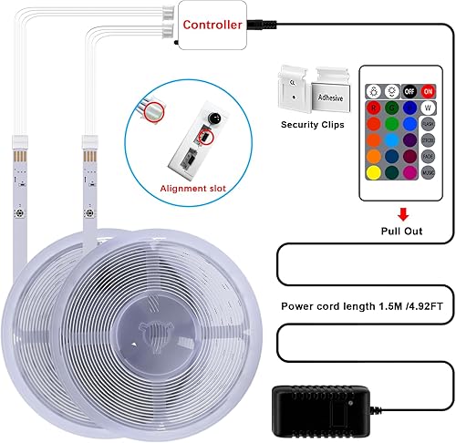 Miniatura 7 de Cozylady Tira de luces LED inteligentes de 65.6 pies para dormitorio, funciona con Alexa, 5050 RGB que cambia de color, sincronización de música,