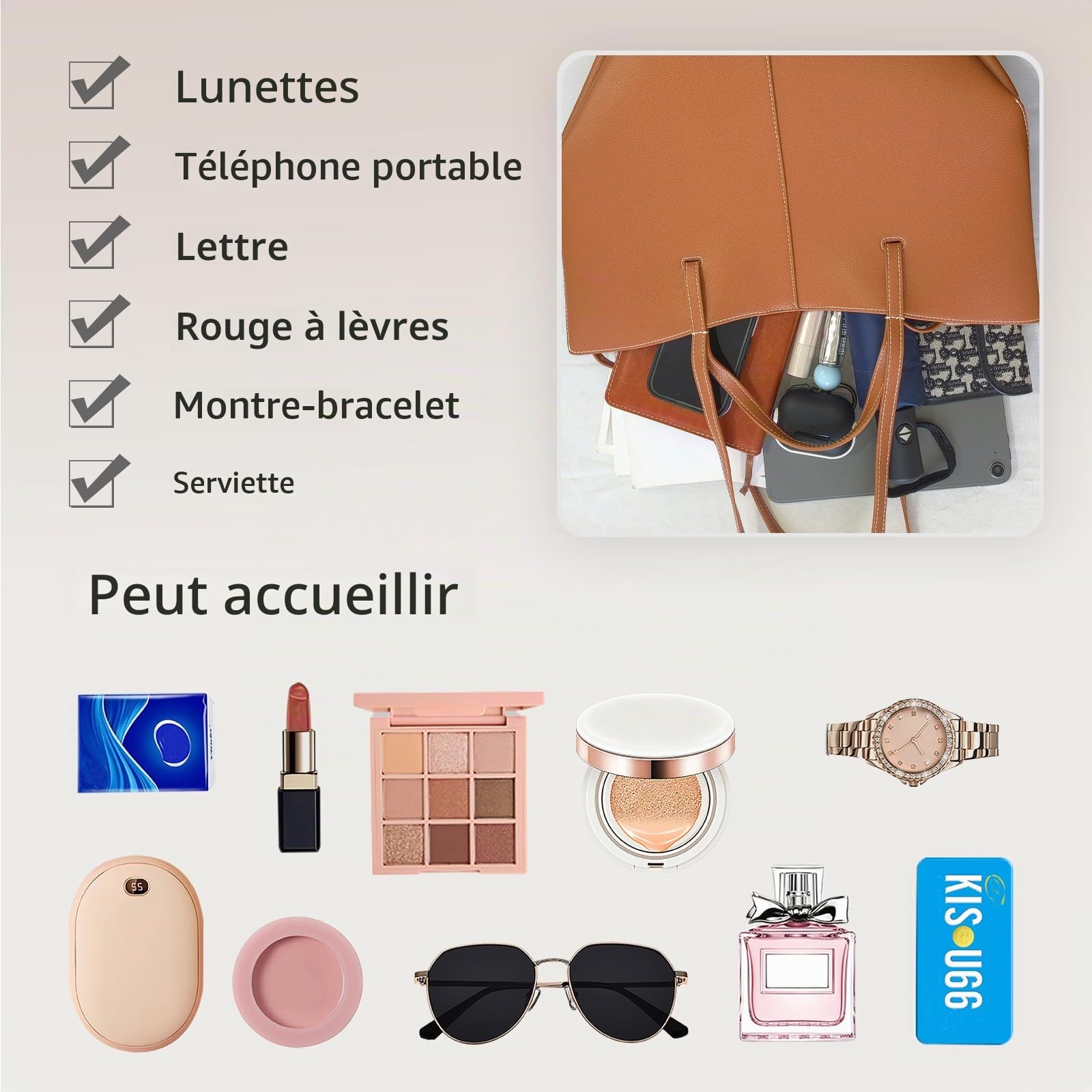 Sac à Main pour Femme Sac Seau en Forme de Croissant de Style PU Cuir Sac Portés Épaule Grande Sacs Cabas Hobo Sac Fourre Tout 2pcs pour Travail Achats Voyage Noir L