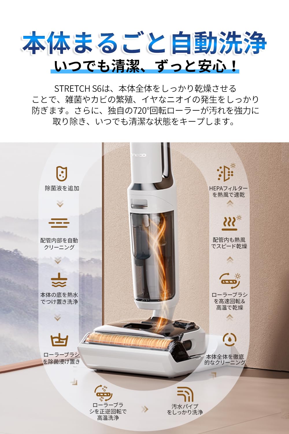 Tineco Floor One Stretch S6 コードレス水拭き掃除機