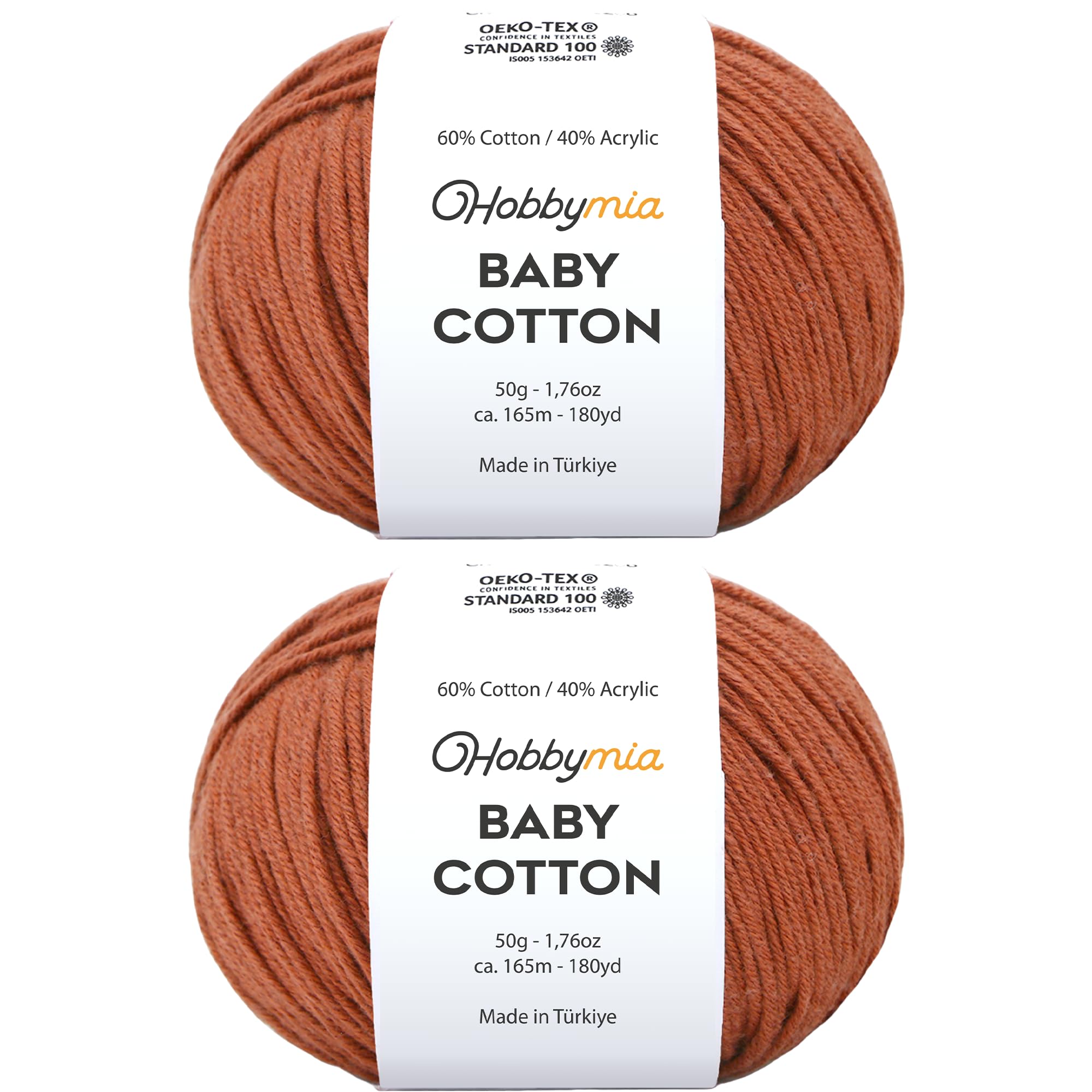 Baby Cotton Blend Yarn – Soft Sport Weight Yarn for Crochet & Amigurumi - 50g/180yds - 60% Cotton 40% Acrylic - Ideal for Baby & Knitting Proj.(Neon Green, 1 Ball) — view 97