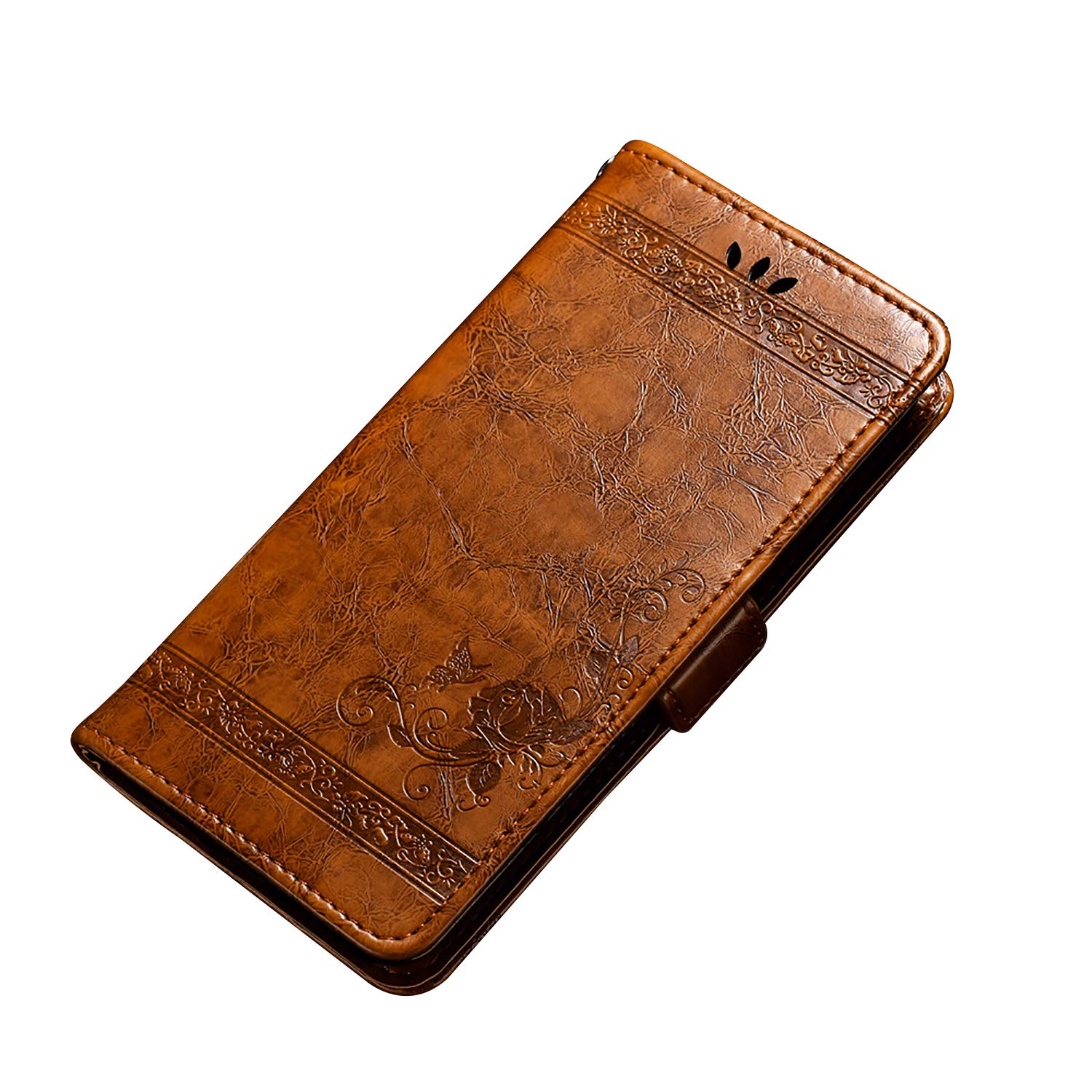 CiCiCatWIKO VIEW 2 GO Case Cover, Slim Light Flip Shell Case, Stylish Premium Stand Soft Protective Case, Fashion Designs Cover Case for WIKO VIEW 2 GO Smartphone. (5.93'', Brown)