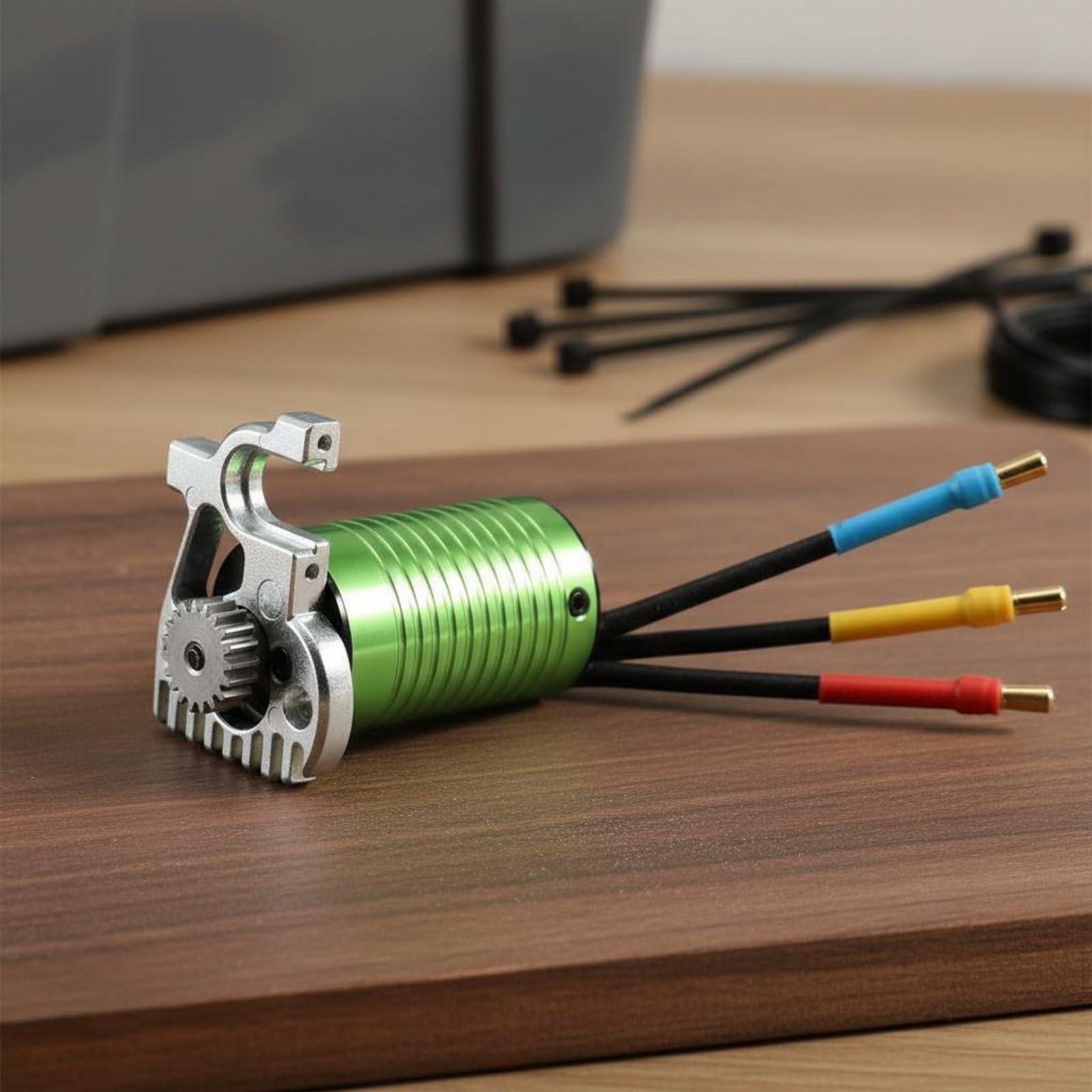 F Fityle Componente de Transmisión de Vehículo Motor para Coche RC Montaje Piñón Tornillos y Llave Carcasa Metálica y Cableado Previo Adecuado para Reposición