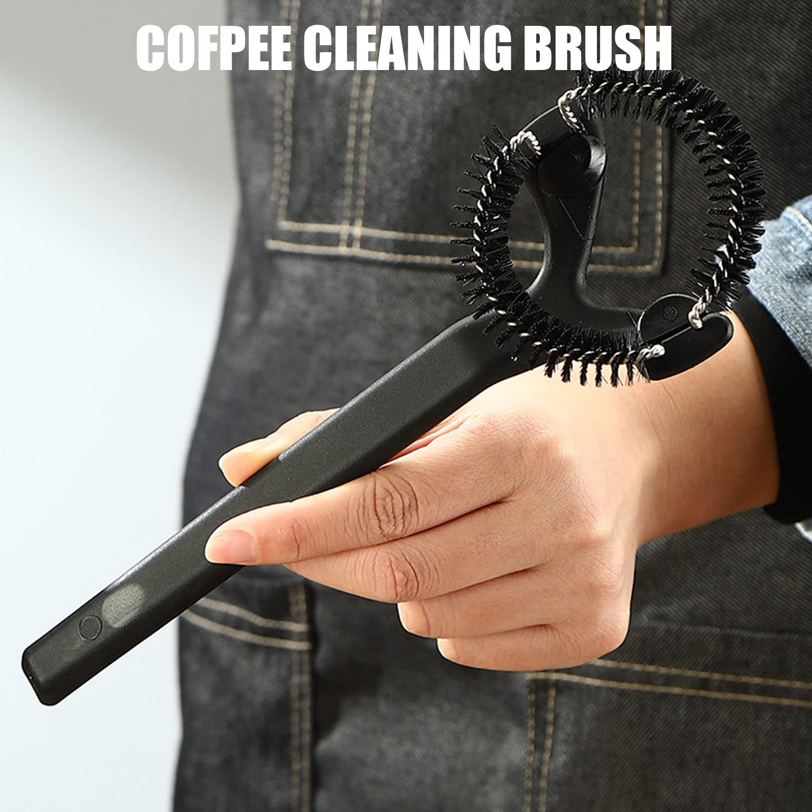 Brosse Nettoyage Machine à Café Expresso Avec Manche Court Et Tête Ronde Détachable