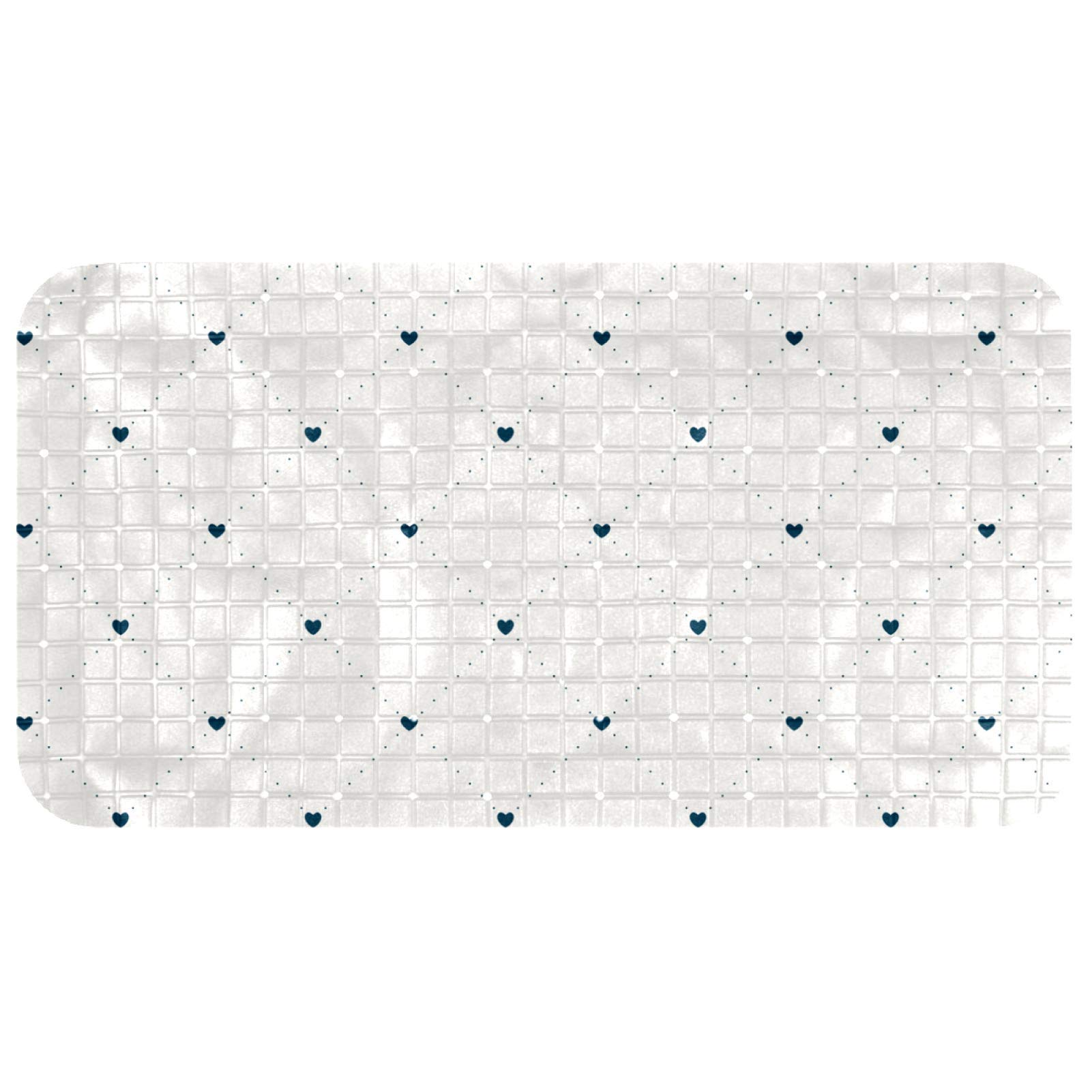 Tapis de bain Bennigiry bleu diamant en treillis 67 x 37 cm sans BPA