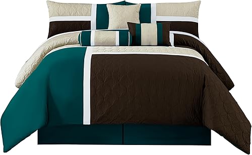 Vista 109 de Chezmoi Collection Upland - Juego de edredón acolchado de retales, 7 piezas, morado/negro/gris, tamaño matrimonial Púrpura/Negro/Gris