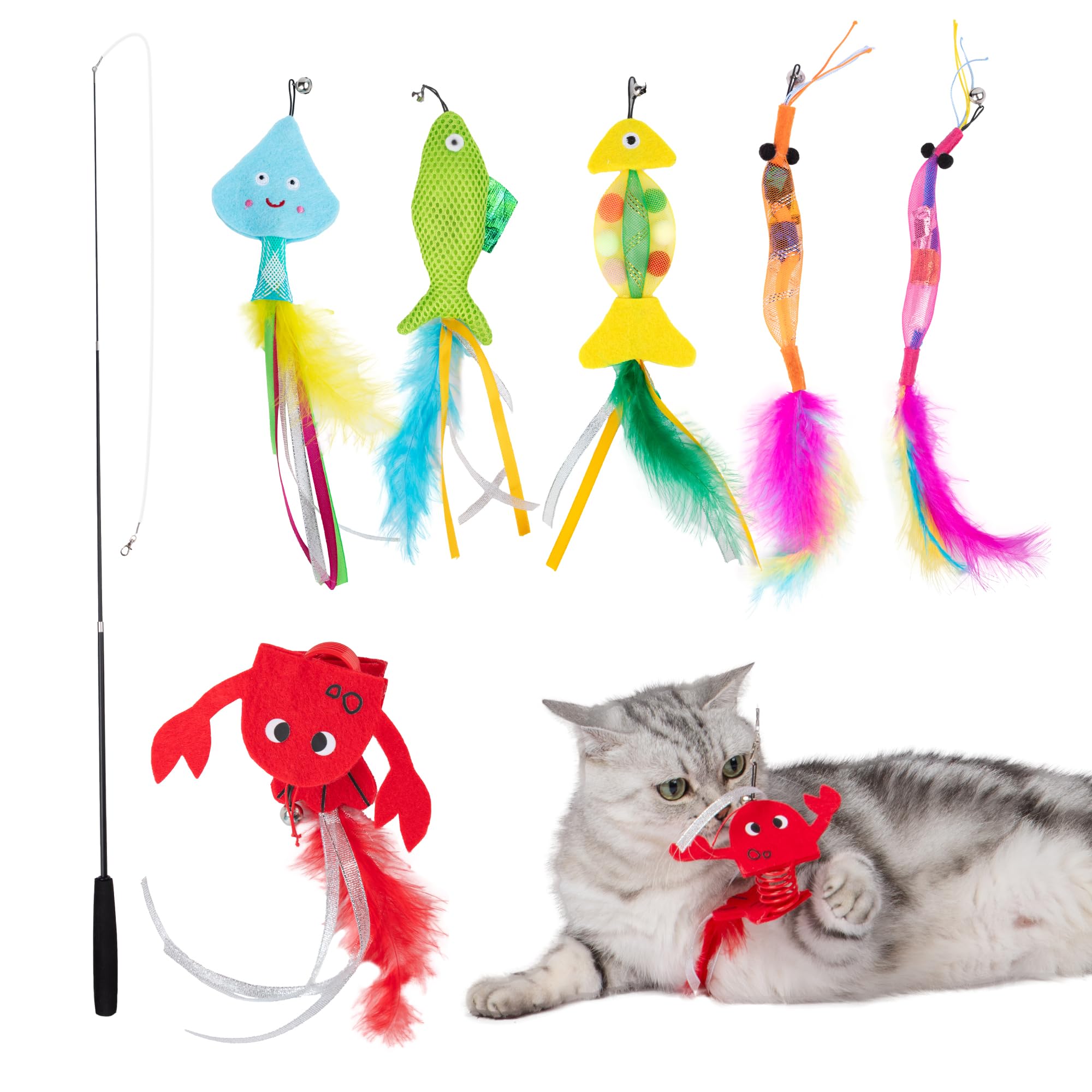 Catify Interactive Teaser Cat Wand Toy - Meow Chase Playset