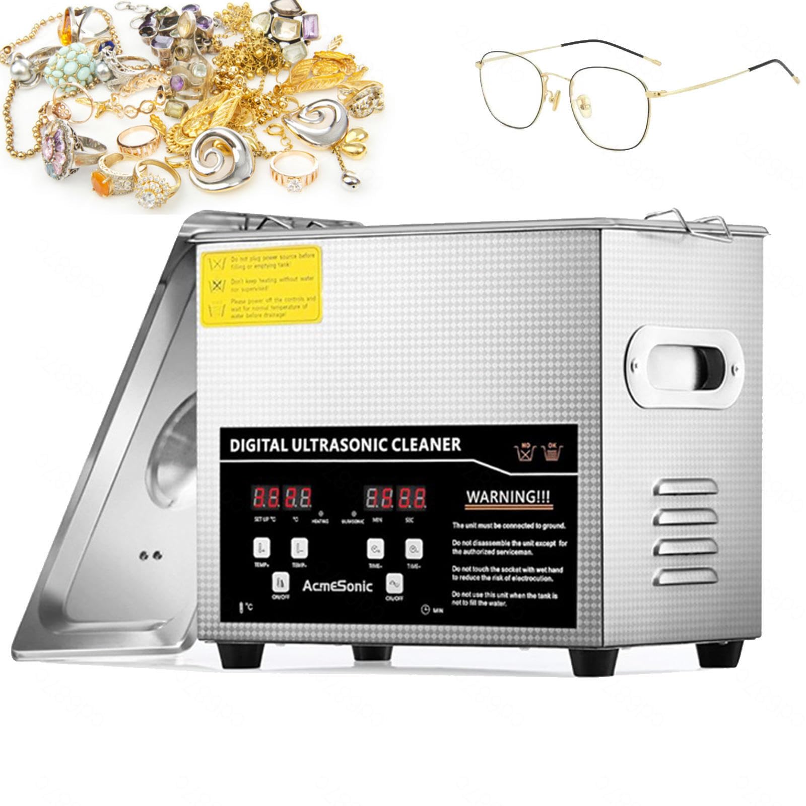 Pulitore Ad Ultrasuoni 6,5L/15L/30L, Pulitore Ad Ultrasuoni In Acciaio Inossidabile 40kHz con Timer Digitale e Riscaldatore, Temporizzazione 0-30 Minuti Regolabile per Vetri di Fissaggio,30L