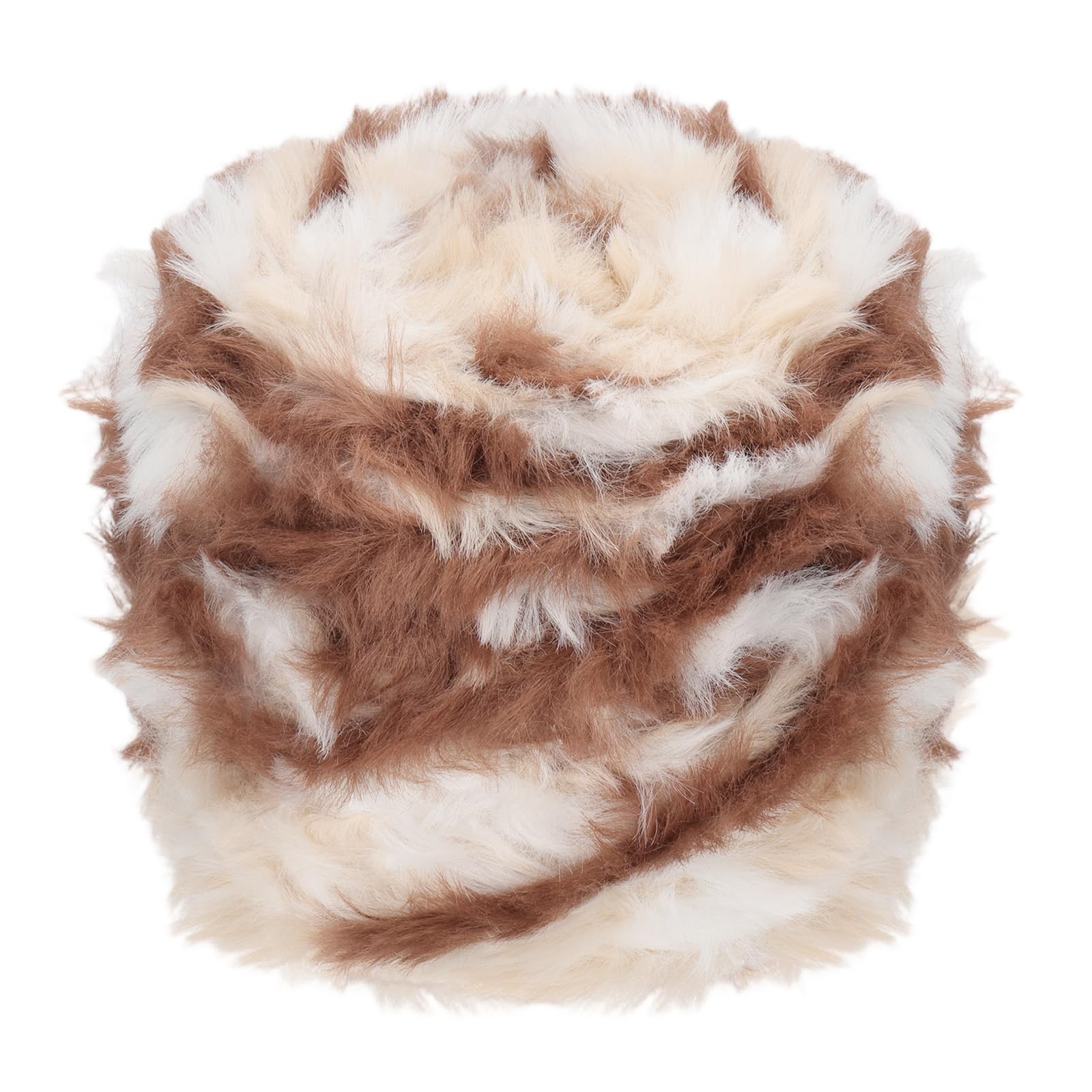 PATIKIL 70 Yards Fur Yarn, 100 Grams Soft Plush Fluffy Chunky Polyester Faux Fur Eyelash Yarn for Crocheting Hand Knitting Blanket Hats Crochet Crafting, Chocolate Color