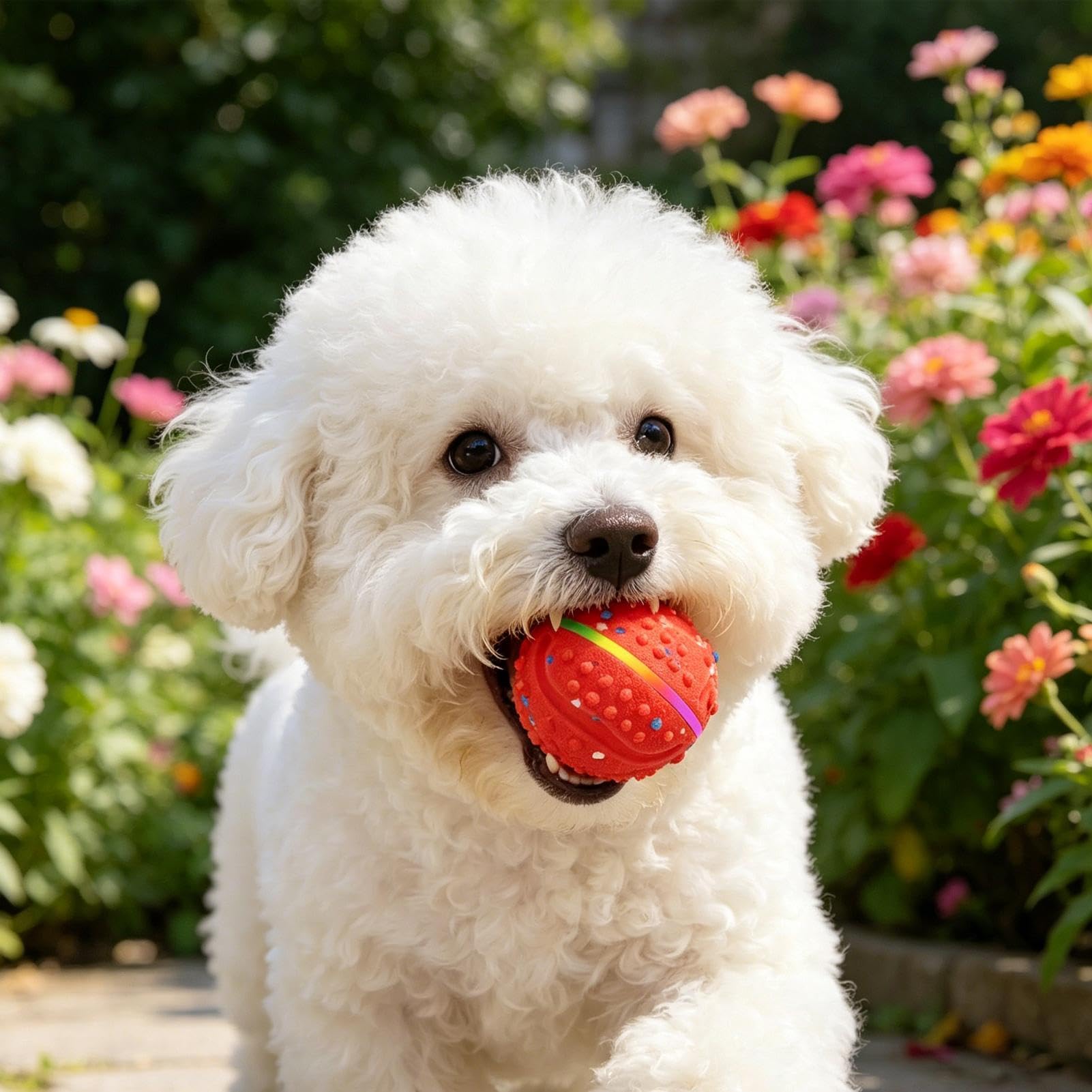 Balle interactive de chien Rebondissante, étanche avec lumières et 3 modes