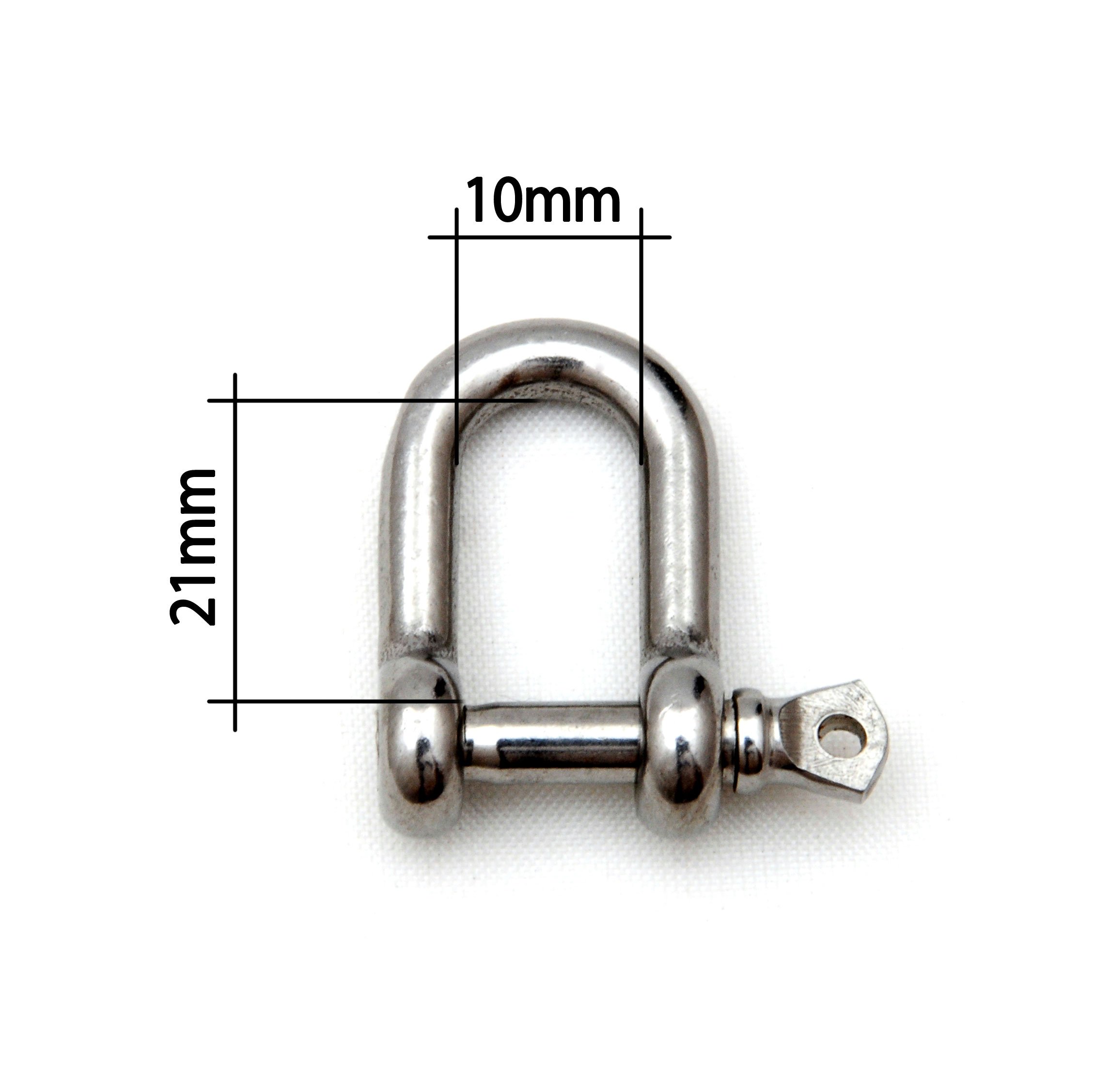 Ganzoo grilli a U acciaio argento M 33 x 20 mm apertura 21 x 10 mm spessore 5 mm per bracciali Paracord