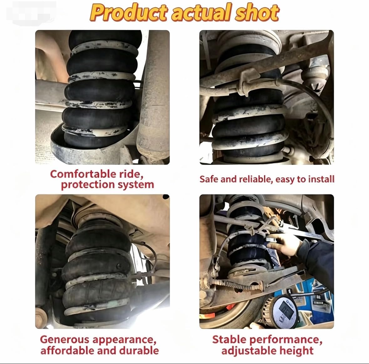 Modified air suspension shock absorber airbag, spiral spring with airbag, chassis lifting device, buffer and shock absorber, suitable for all models, a pair of (1 pair for the pickup truck)
