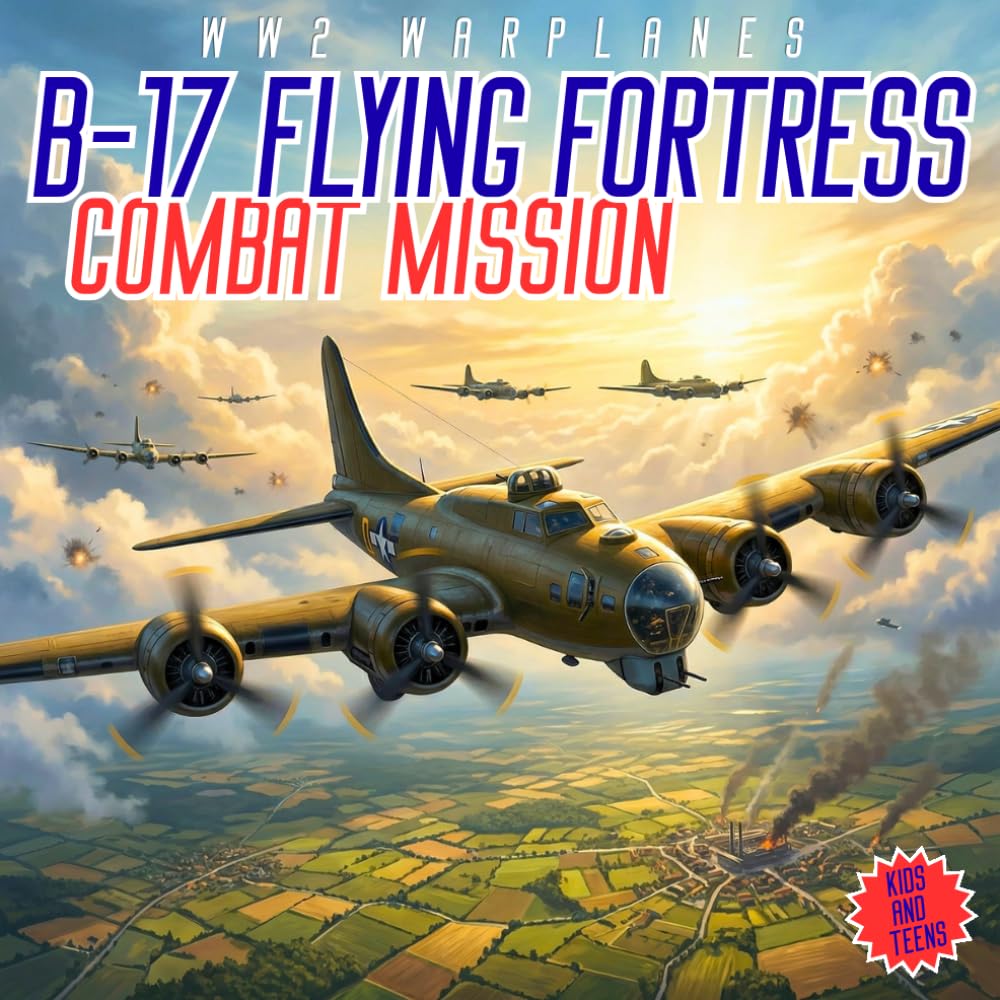 WW2 Warplanes: B-17 Flying Fortress Combat Mission: A Story Style Coloring Book of One Dangerous Bomber Mission | For Kids And Teens (WW2 Warplanes Collection)