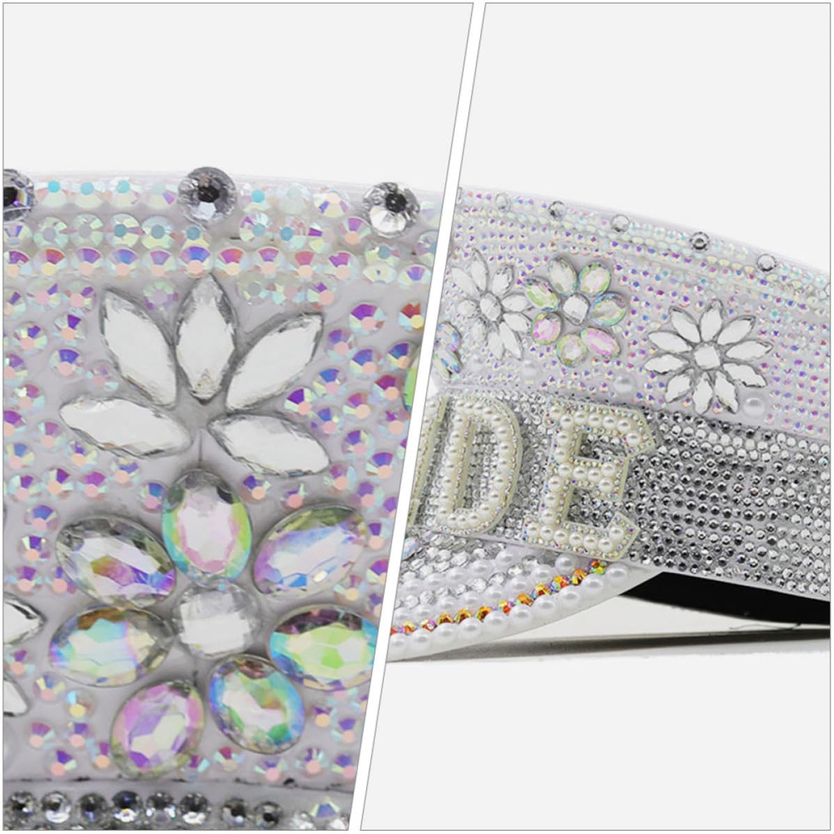 Sombrero de Novia Blanco con Strass para Despedida de Soltera y Boda Accesorio Brillante y Cómodo para Amigas y Eventos Especiales