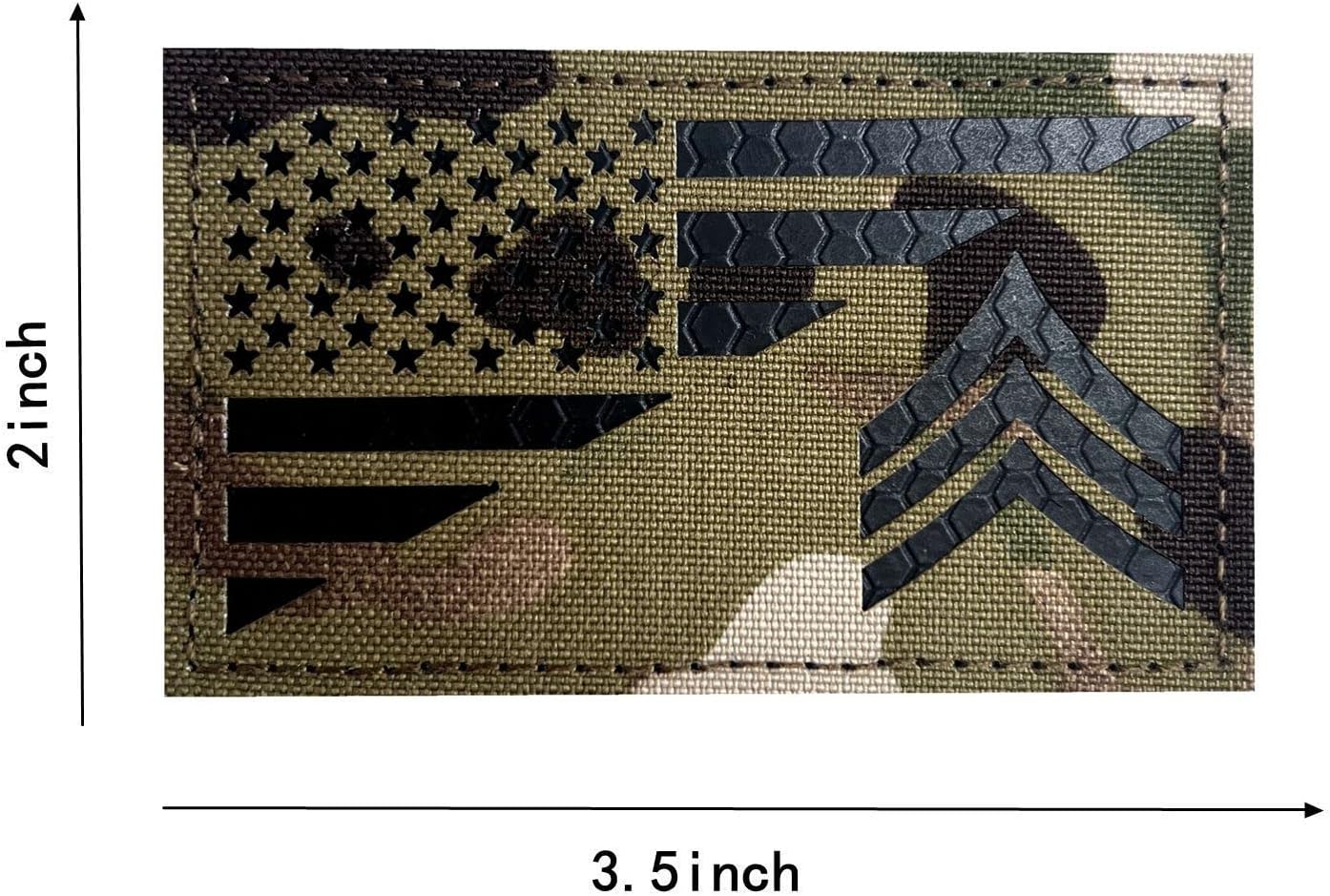 JUJUPUPS Infrared IR USA Flag U.S. Army Sergeant E-5 Stripe Army Uniform Chevron with Hook-Fastener Backing