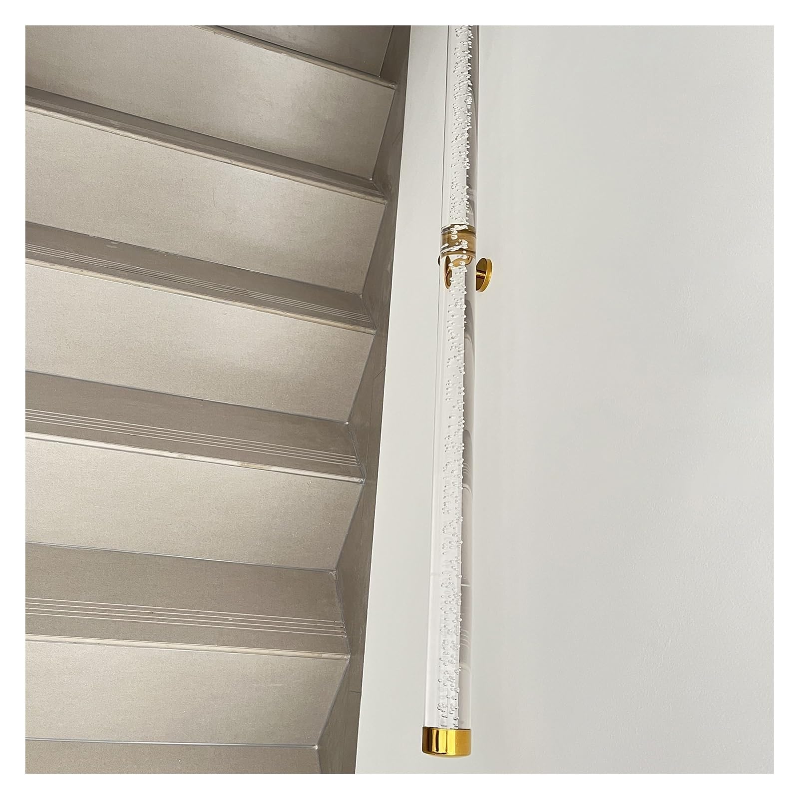 Clear Acrylic Handrails for Indoor Stairs - 3ft/4ft/5ft/6ft/8ft/10ft/12ft/14ft/20ft Non-Slip Crystal Staircase Handrail for Home Porch Indoor Hallway Loft, Complete Kit(380cm/12.5ft)