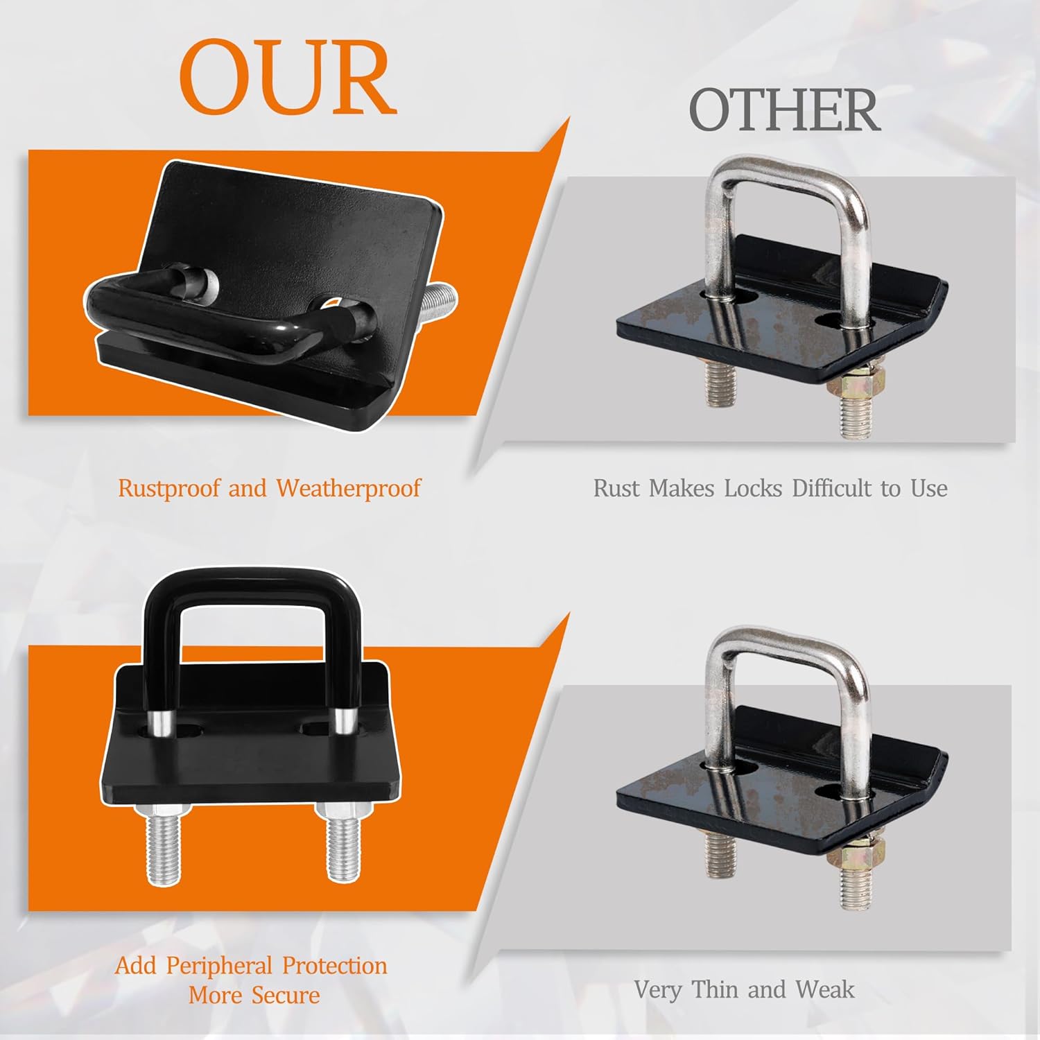 Hitch Tightener Anti Rattle Stabilizer for 2.5" and Universal Trailer Coupler Ball Lock Yellow