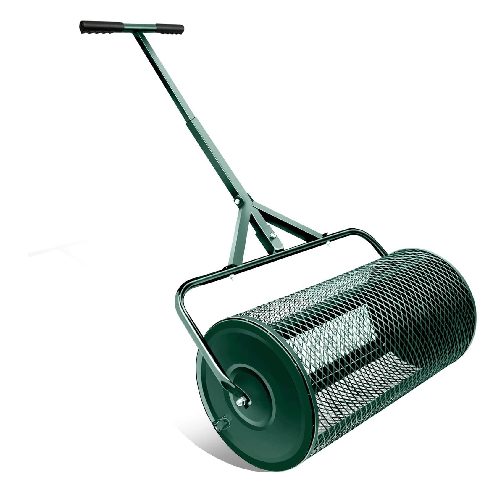 Épandeurs de pelouse et de jardin - Épandeur à rouleau de 24 pouces - Compost, mousse de tourbe, terre végétale, pour topdressing et semis, épandeur de fumier pour l'entretien du jardin et de la pe