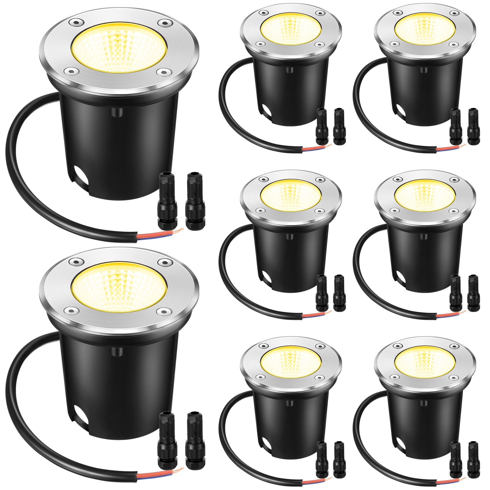 Photo 1 of Yahenda 3W LED In-Ground Landscape Lights, 8 Pcs, Warm White