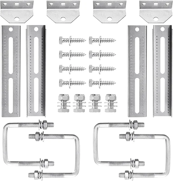 Racewill 4 Pack 8"/10"/12" Boat Trailer Bunk Brackets for 1.5" x 3", 2" x 3", 3" x 3" Boat Trailer Crossmember