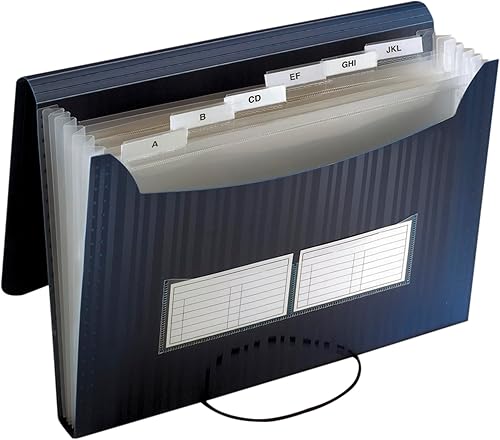 School Smart Bolsillo expandible para archivos, tamaño carta, 7 bolsillos, color negro