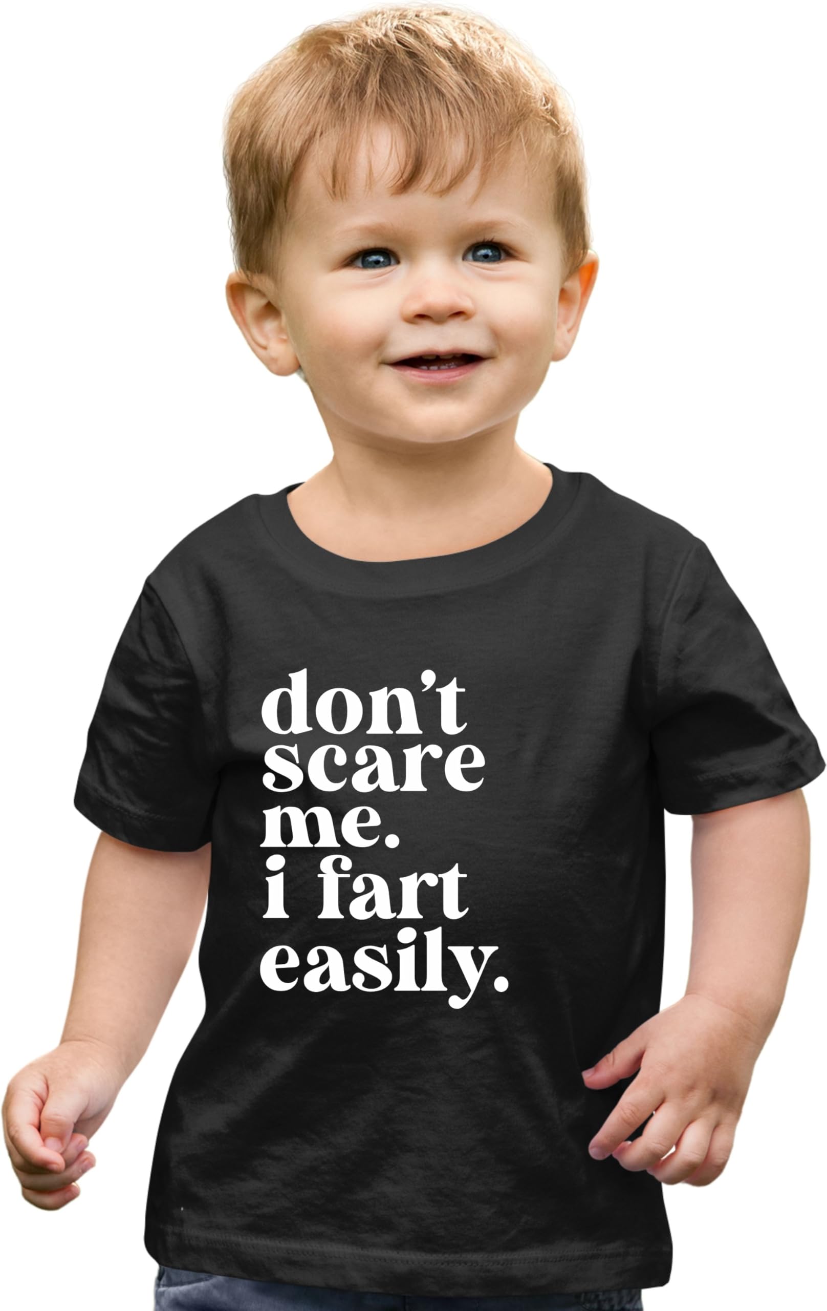 4T Black Toddler Don't Scare Me I Fart Easily Funny Toddler T-Shirt