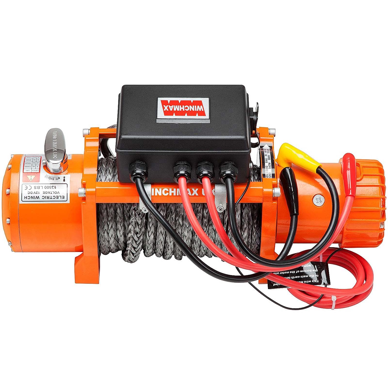 Verricello Elettrico Winchmax 13500 lb 6123 kg 24V Arancione Corda Sintetica Dyneema SK75