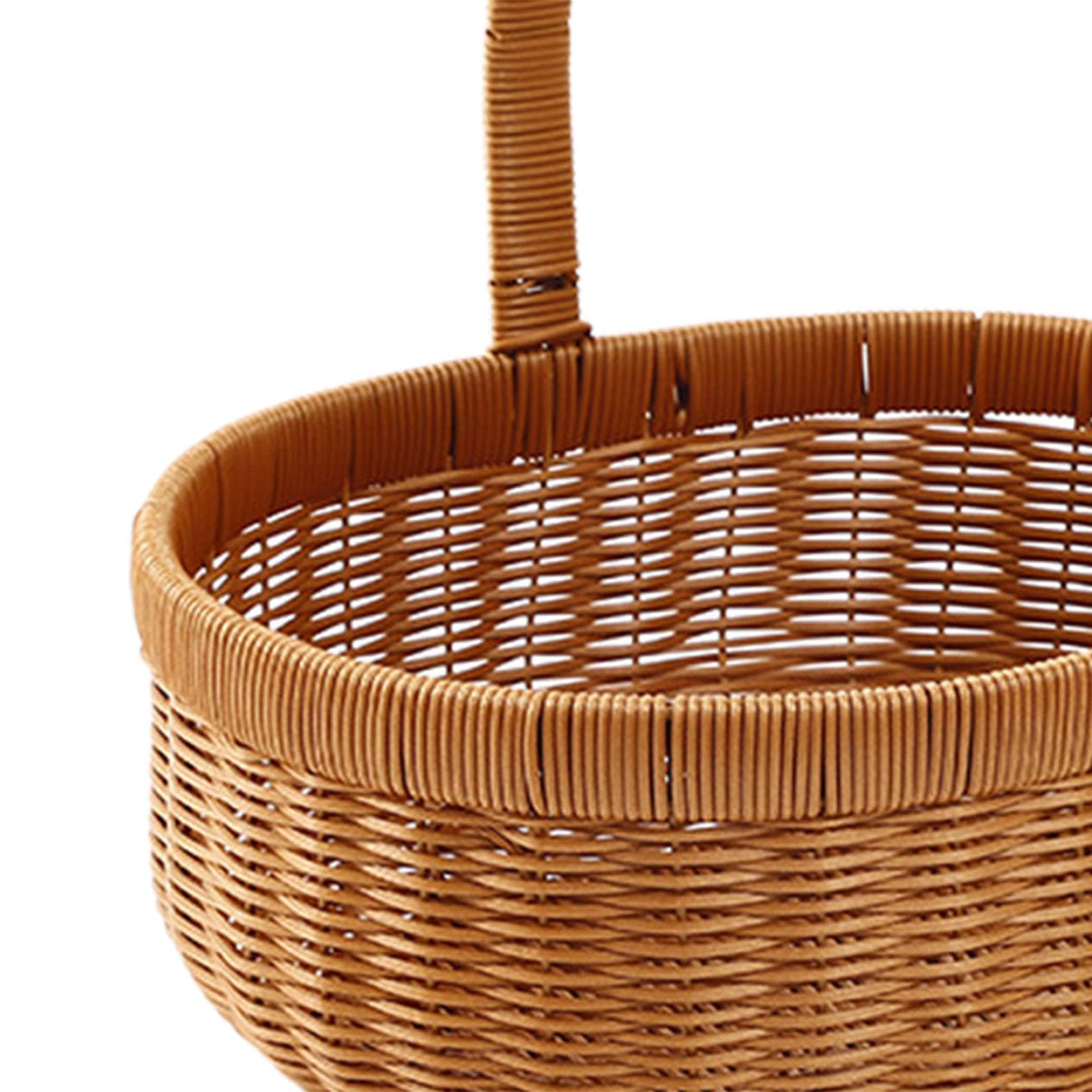 Cesto Intrecciato a Mano, Cesto per Frutta, Cesto Regalo Vuoto, Cesto da Picnic in Finto Rattan, di Fiori per Dolci, Picnic, Frutta, l