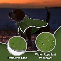 Vista 3 de Fragralley Abrigo para perro, abrigo cálido de invierno para perro con correa para las piernas, impermeable y reflectante, abrigos para clima frío